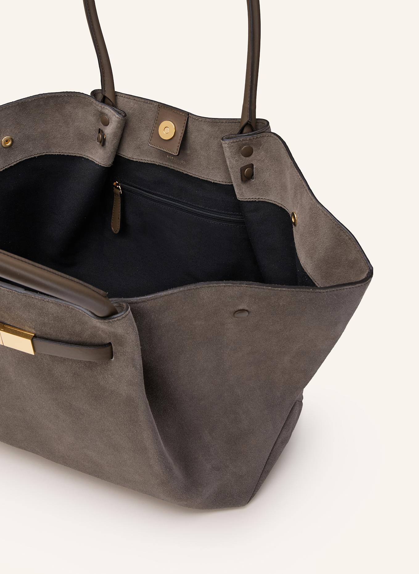 DEMELLIER Nákupní taška NEW YORK LARGE: ČERNOŠEDÁ