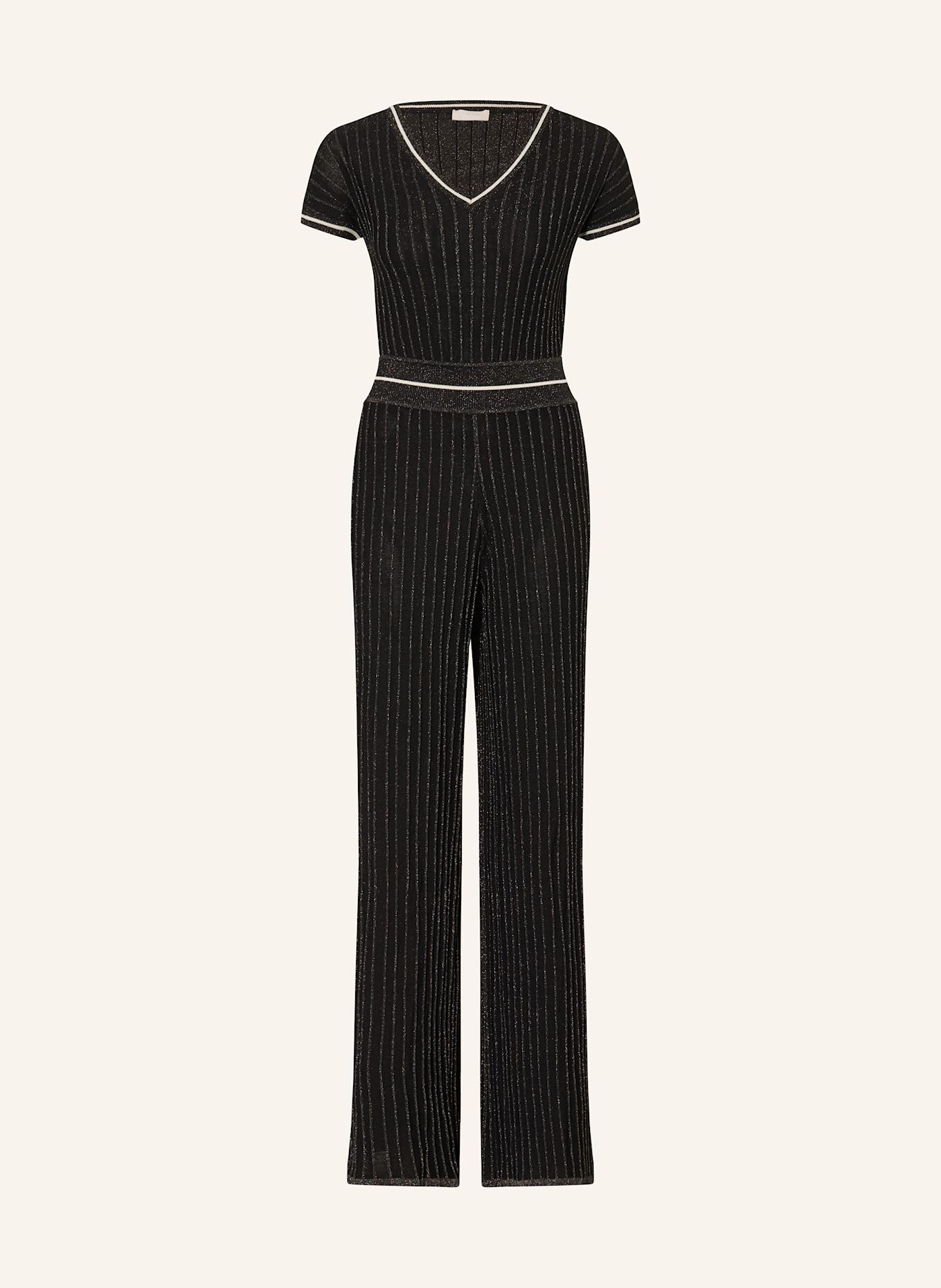 LIU JO Jumpsuit mit Glitzergarn: SCHWARZ / CREME