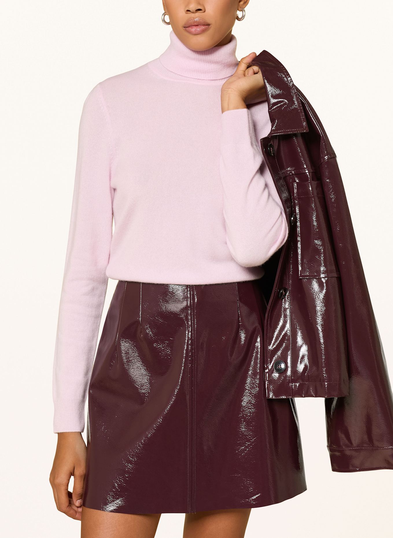 REPEAT Rollkragenpullover aus Cashmere: HELLROSA