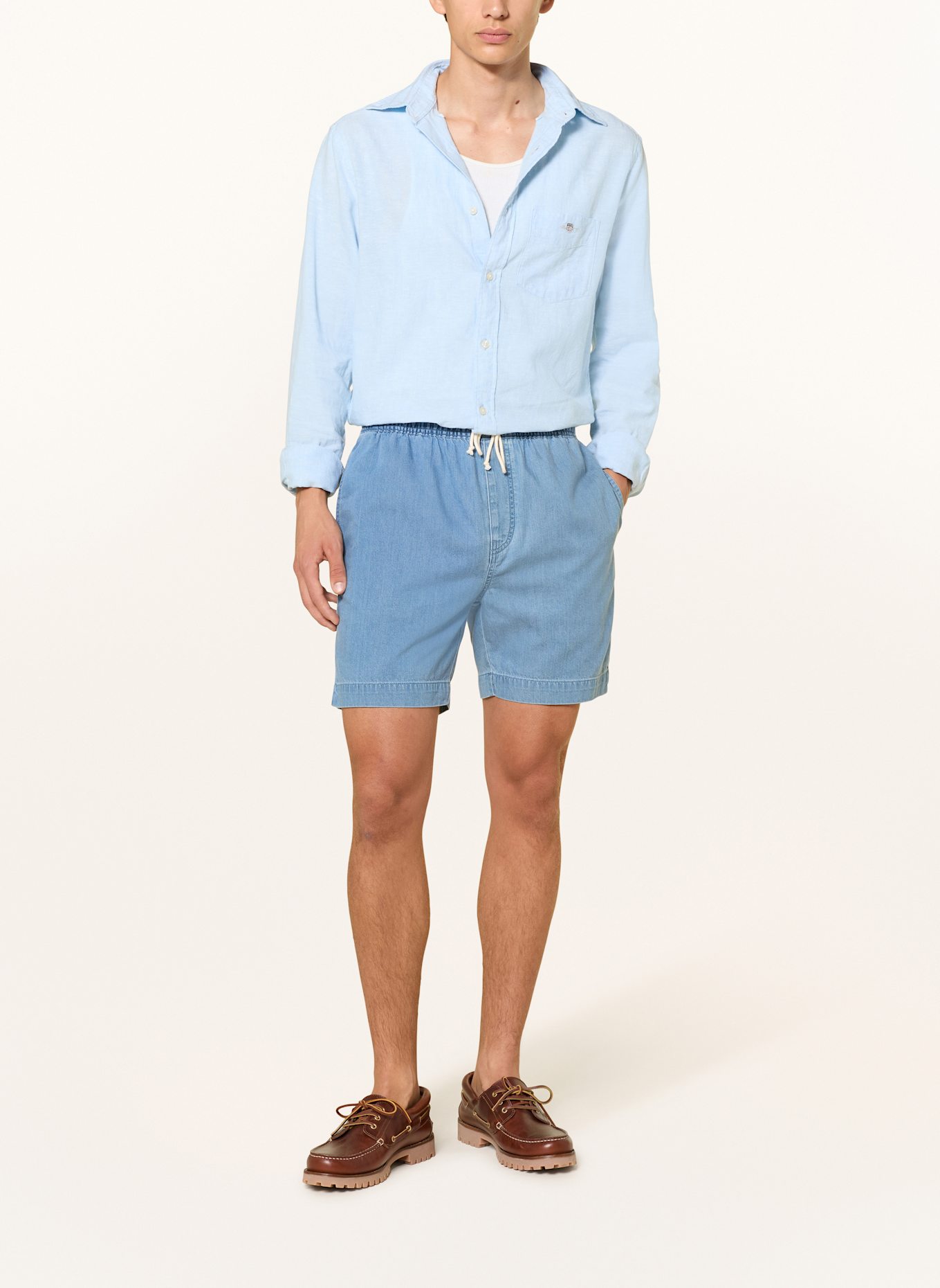 GANT Koszula Regular Fit z lnu: 450 SKY BLUE