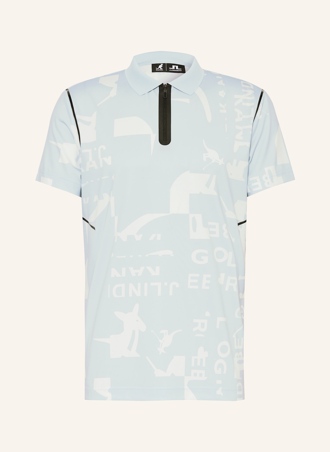 J.LINDEBERG Funkcyjna koszulka polo: JASNONIEBIESKI / BIAŁY / CZARNY