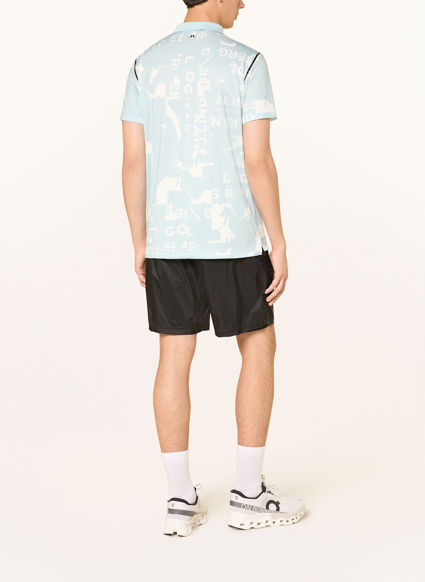 J.LINDEBERG Funkcyjna koszulka polo: JASNONIEBIESKI / BIAŁY / CZARNY