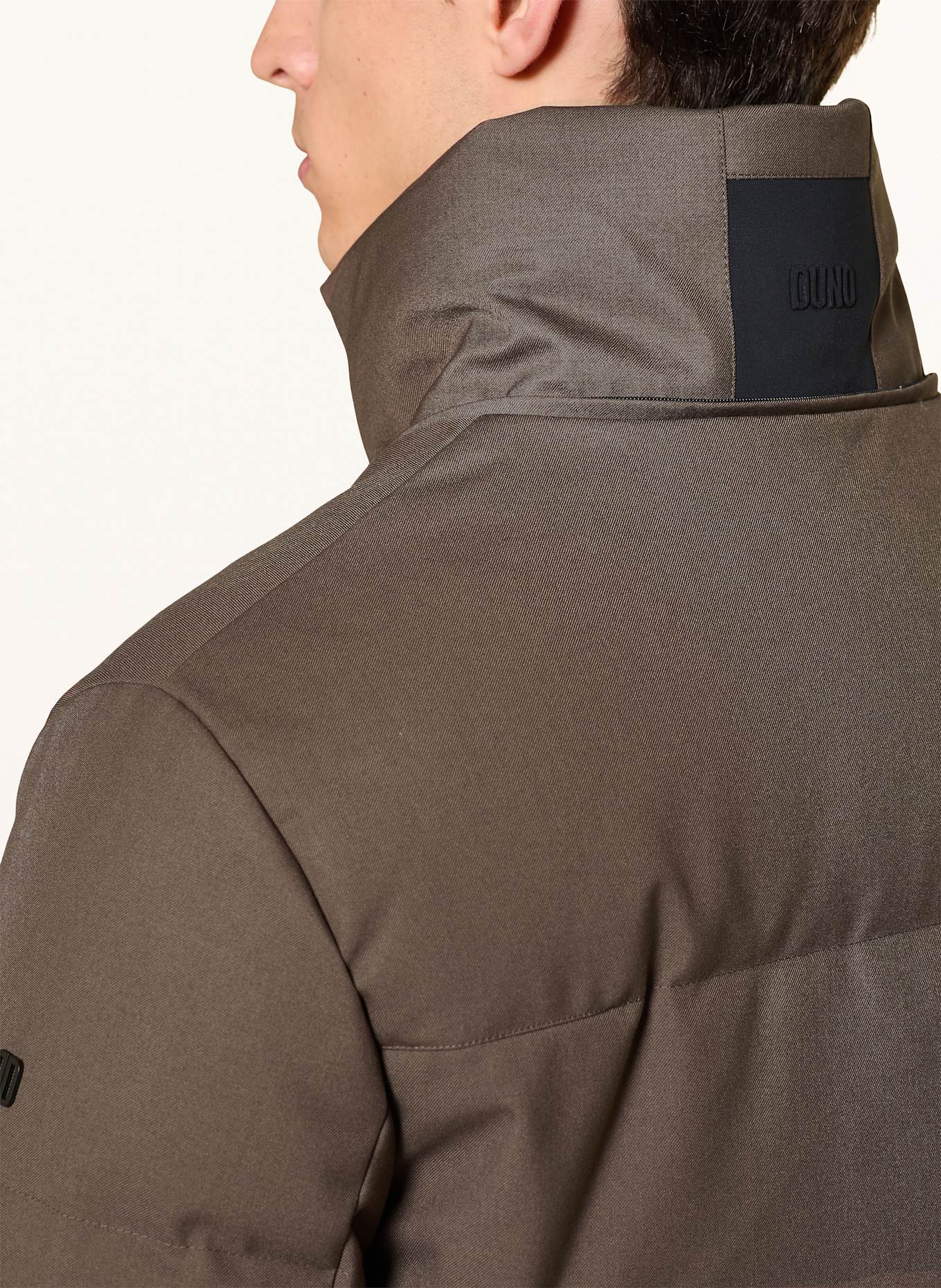 DUNO Daunenmantel ARON PARMA mit abnehmbarer Kapuze: KHAKI
