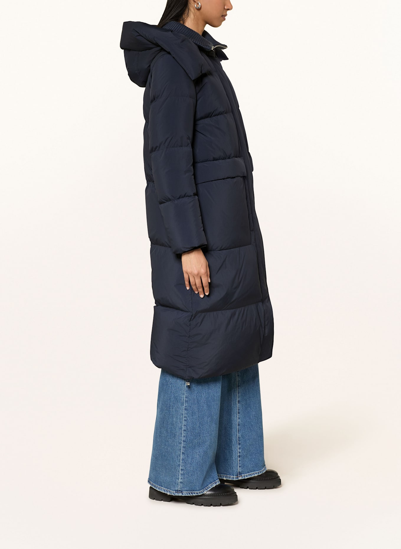 DUNO Daunenmantel FULLY mit abnehmbarer Kapuze: DUNKELBLAU