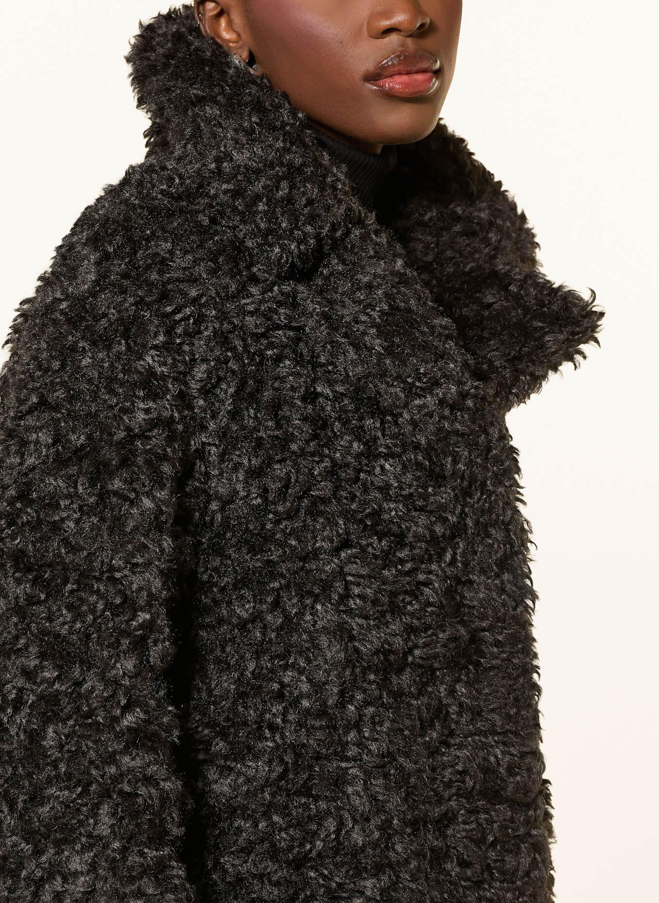 STAND STUDIO Kunstfellmantel CAMILLE: DUNKELBRAUN