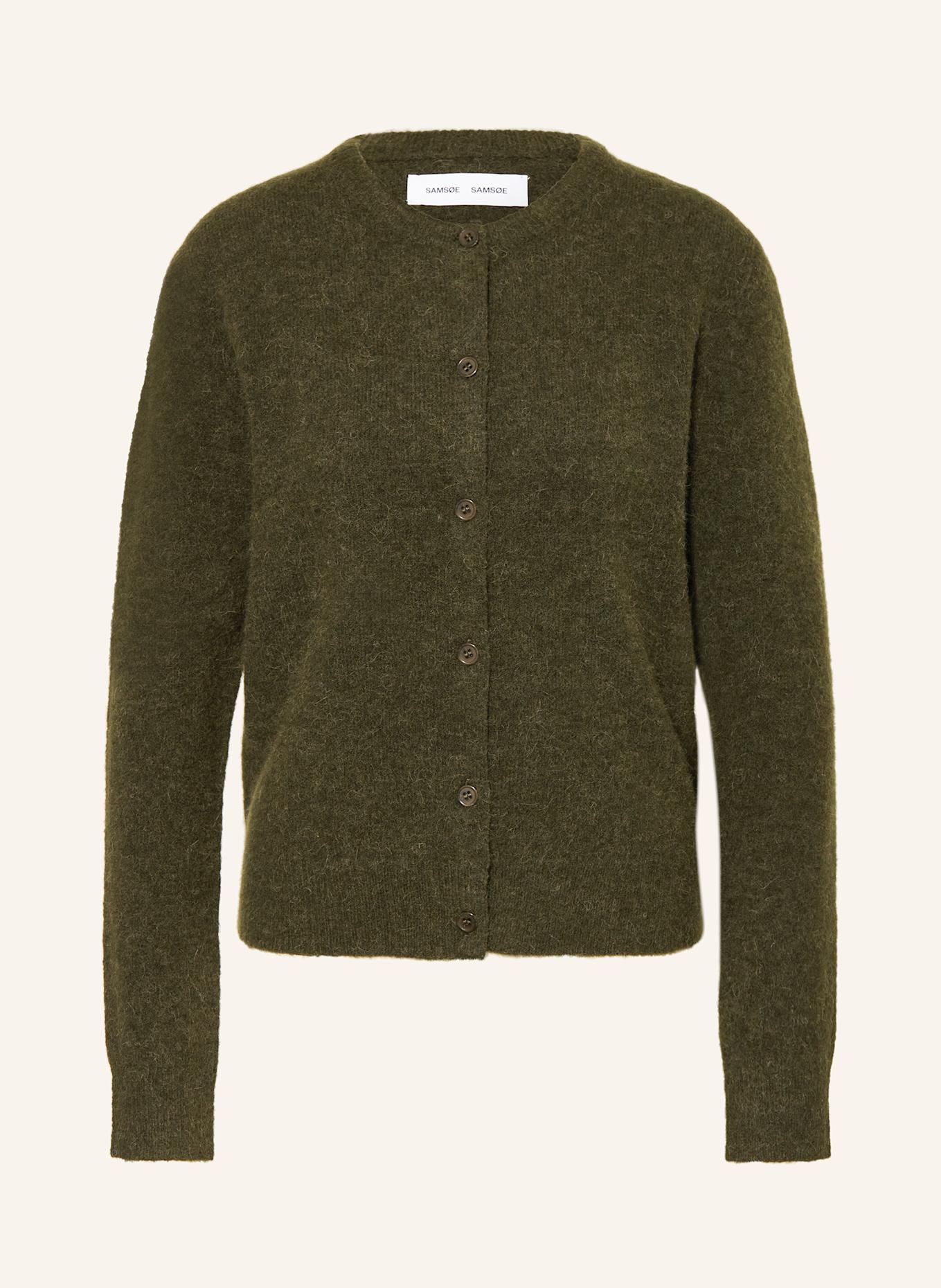 SAMSØE  SAMSØE Strickjacke NOR mit Alpaka: GRÜN