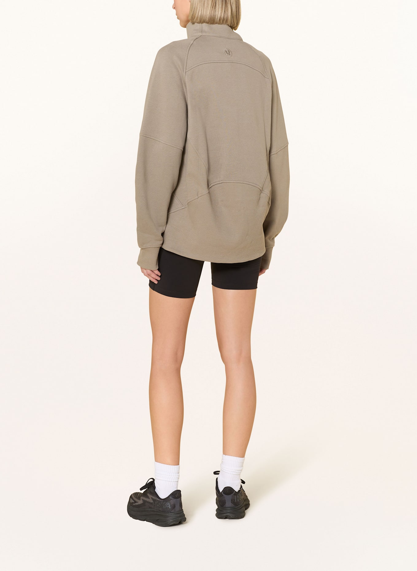 lululemon Oversized mikina SCUBA OVERSIZED FUNNELL NECK: ČERNOŠEDÁ