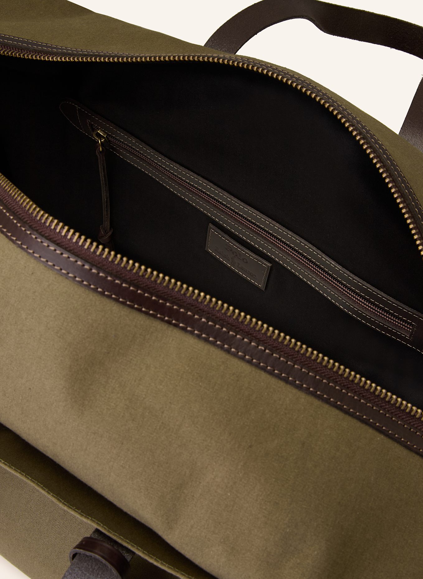 POLO RALPH LAUREN Reisetasche: OLIV / DUNKELBRAUN