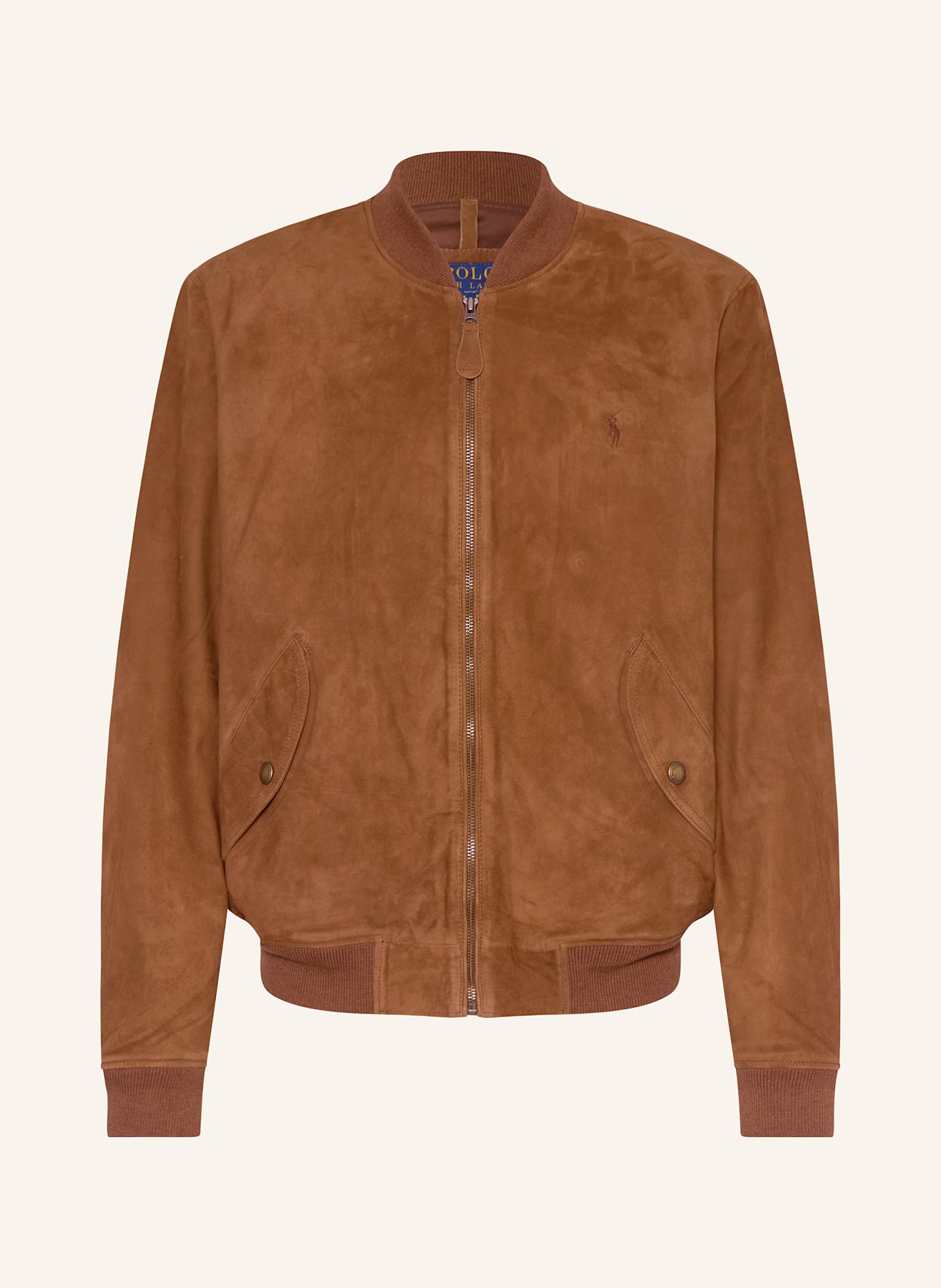 POLO RALPH LAUREN Leather bomber jacket: BROWN
