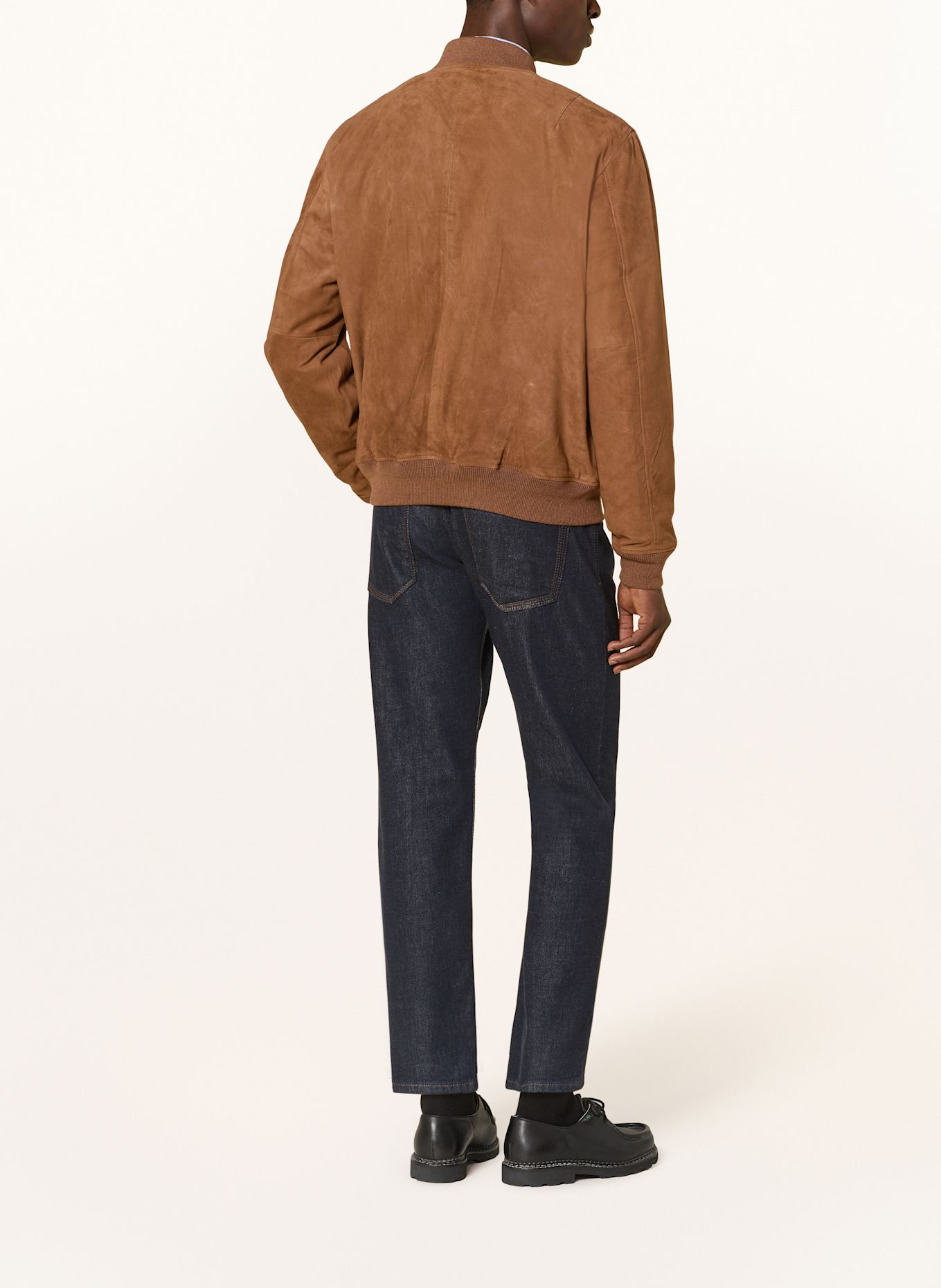 POLO RALPH LAUREN Leather bomber jacket: BROWN