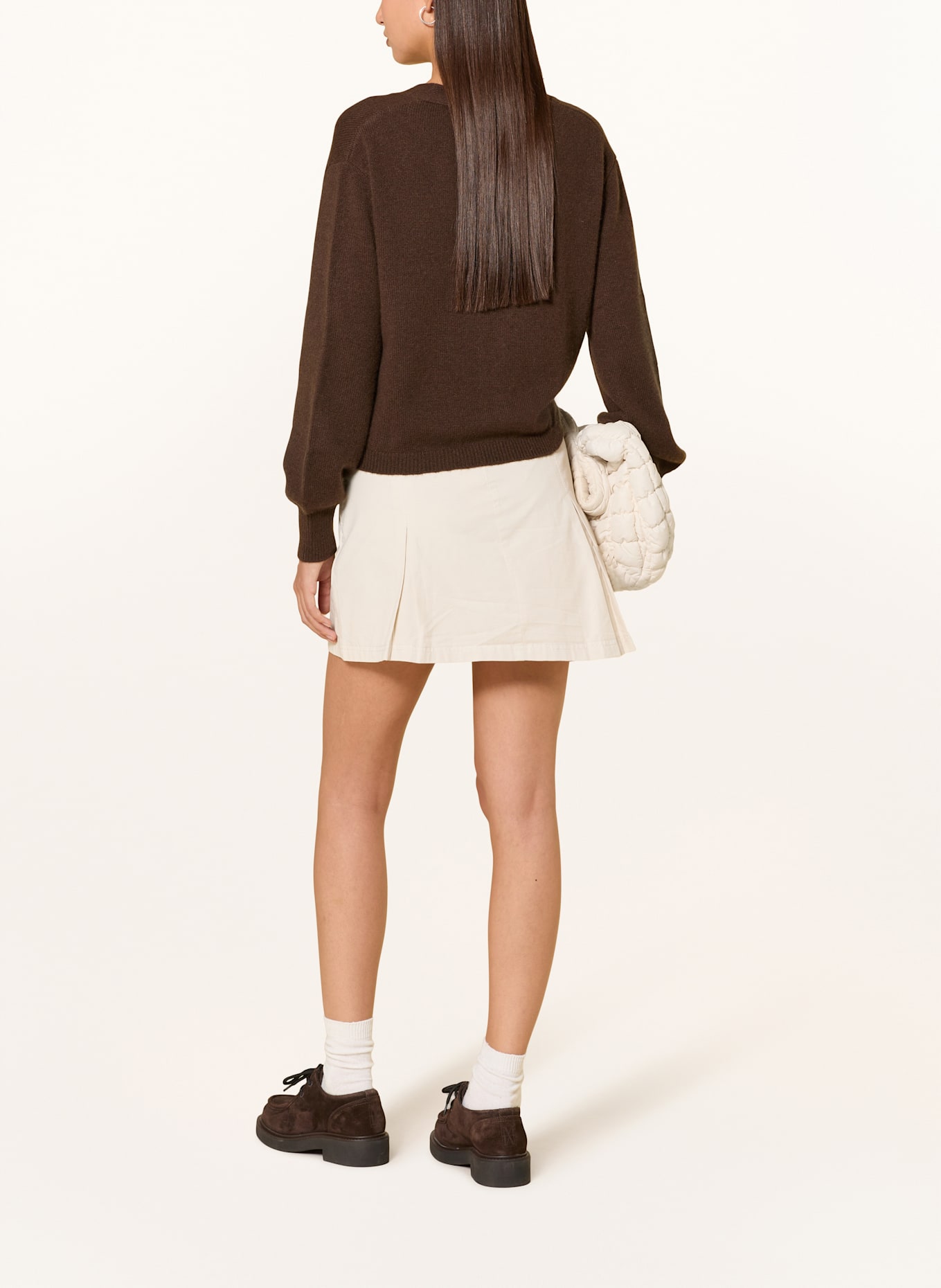 FROM FUTURE Kardigan z kaszmiru: CIEMNOBRĄZOWY