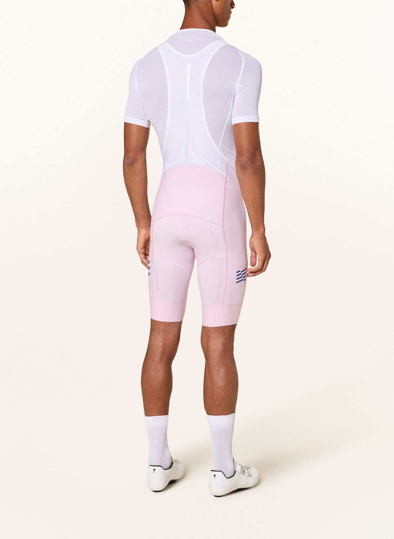 MAAP Radhose EVADE TEAM BIB EVO CARGO mit Trägern und gepolstertem Einsatz: HELLROSA / WEISS