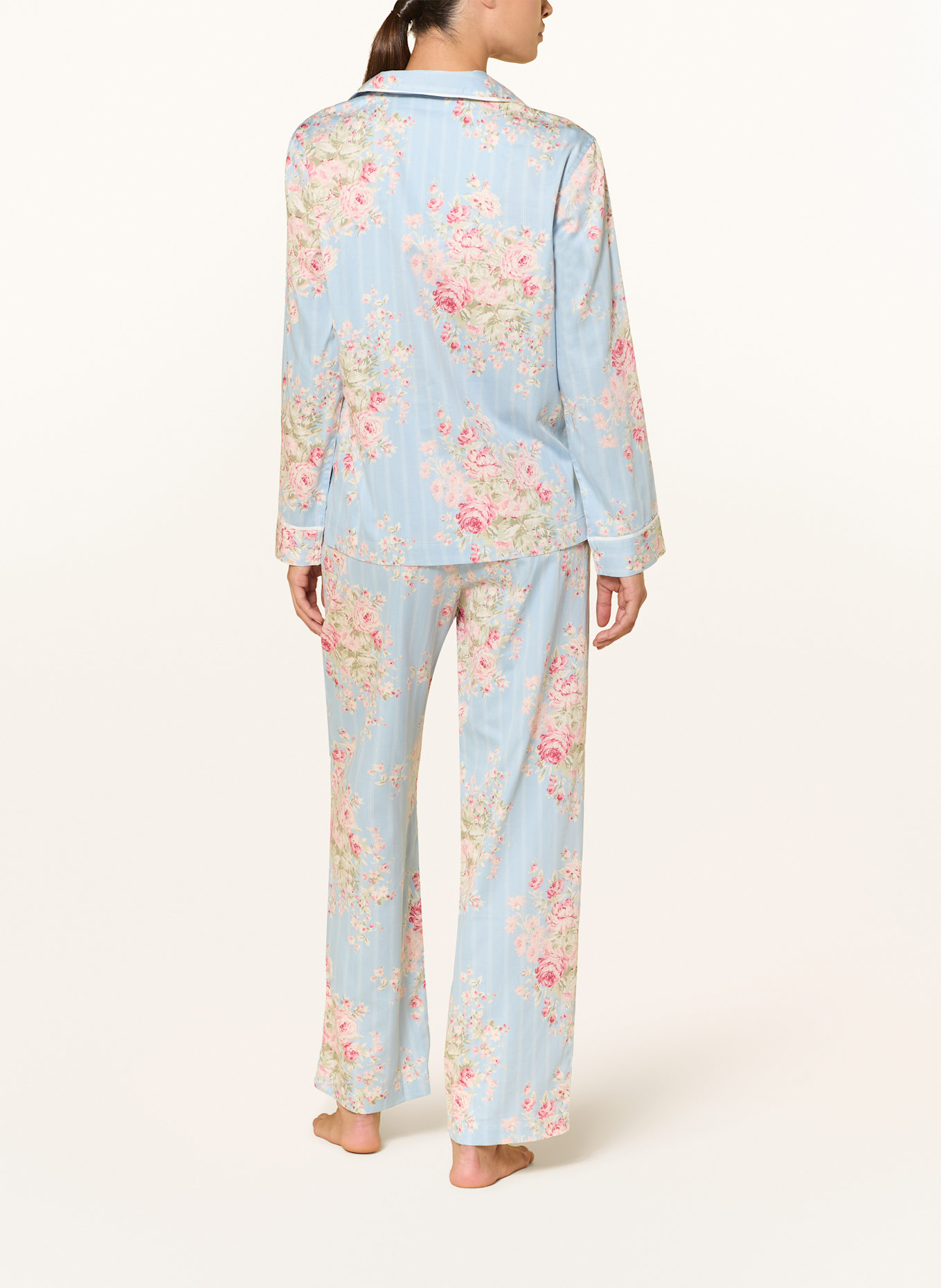 LAUREN RALPH LAUREN Piżama: JASNONIEBIESKI / MOCNORÓŻOWY / ZIELONY