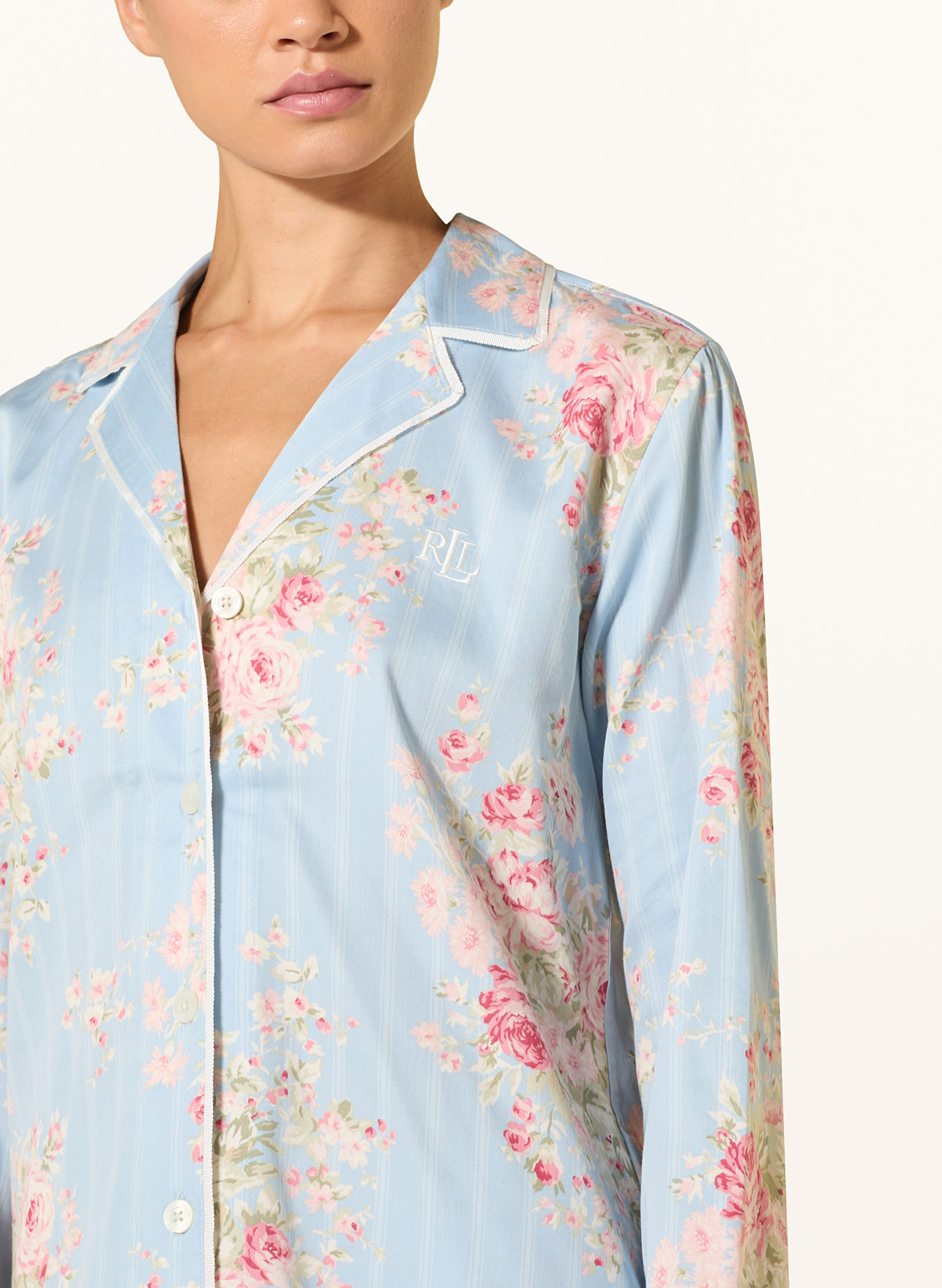 LAUREN RALPH LAUREN Piżama: JASNONIEBIESKI / MOCNORÓŻOWY / ZIELONY