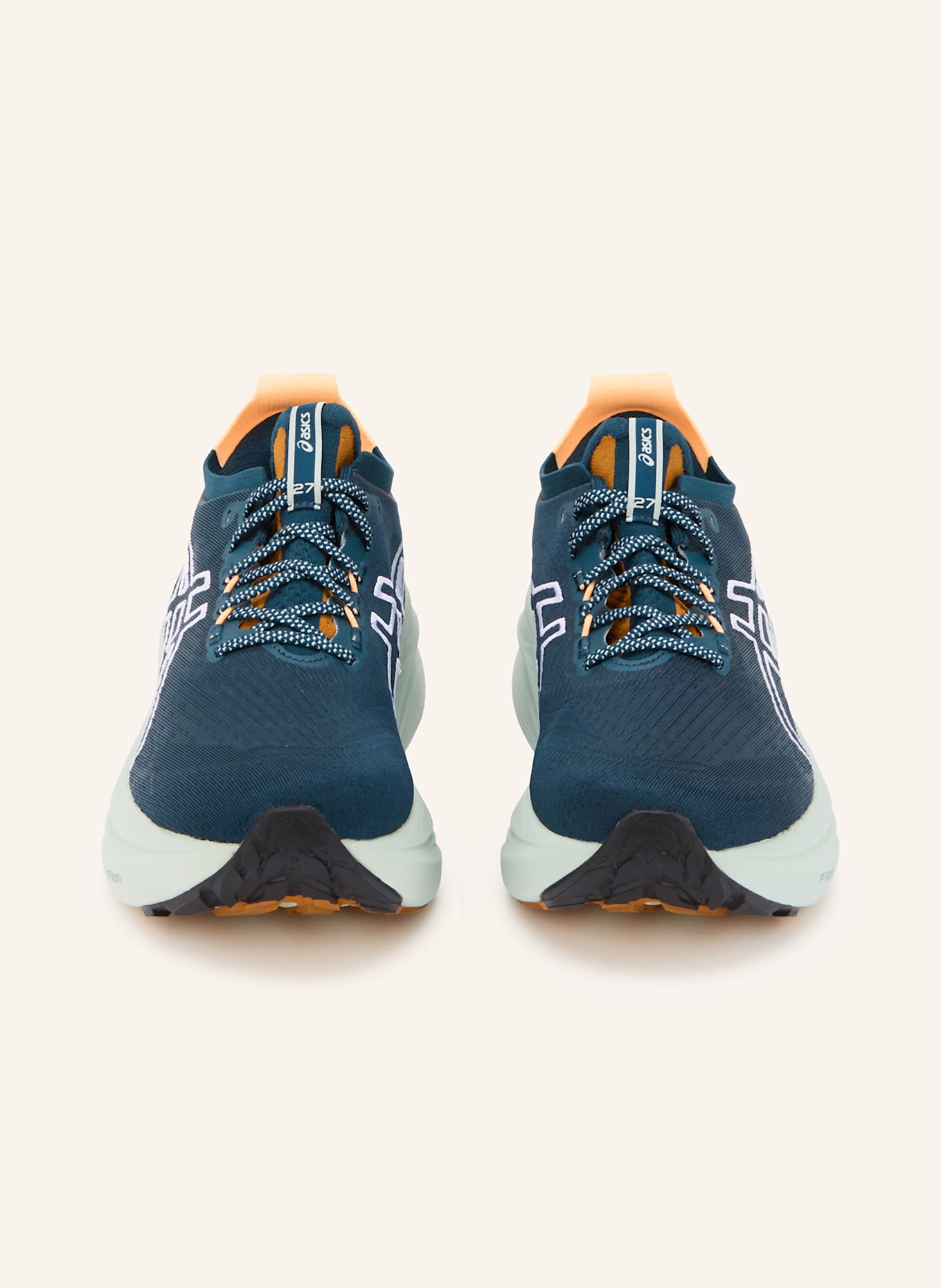 ASICS Buty do biegania GEL-NIMBUS 27: PETROL / BIAŁY