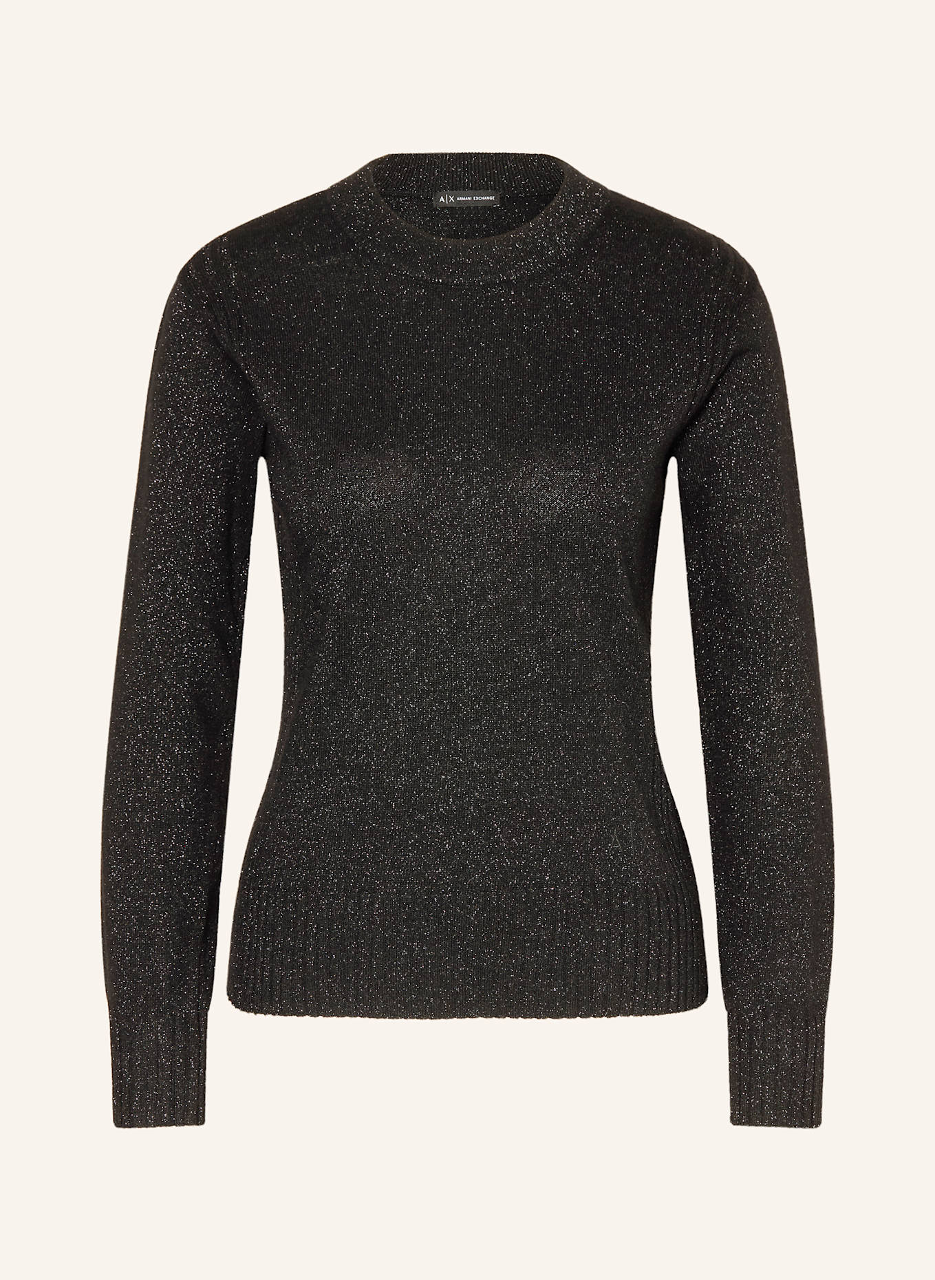 ARMANI EXCHANGE Pullover mit Glitzergarn: SCHWARZ / SILBER