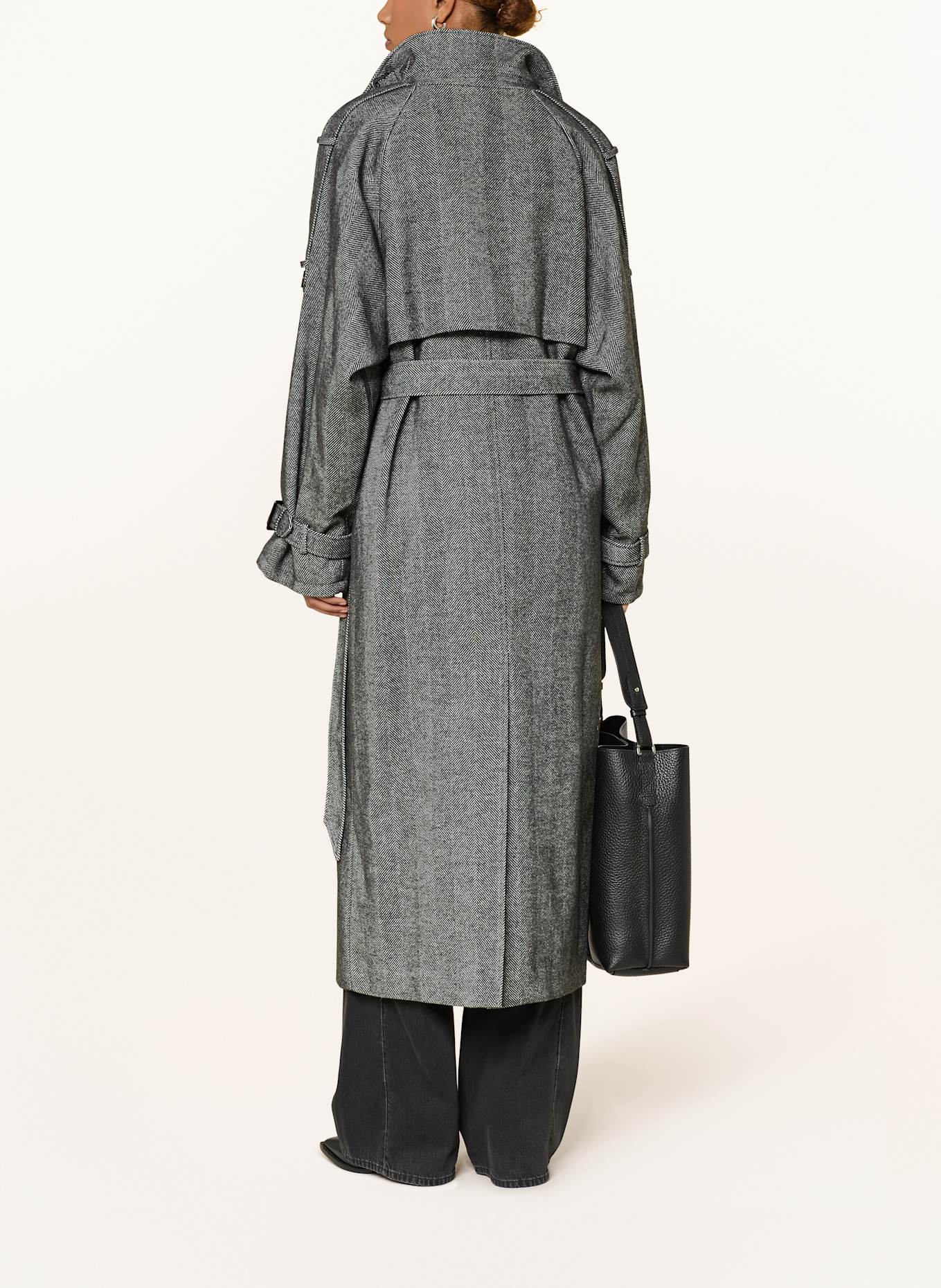 GESTUZ Trenchcoat GZAVIC: SCHWARZ / WEISS