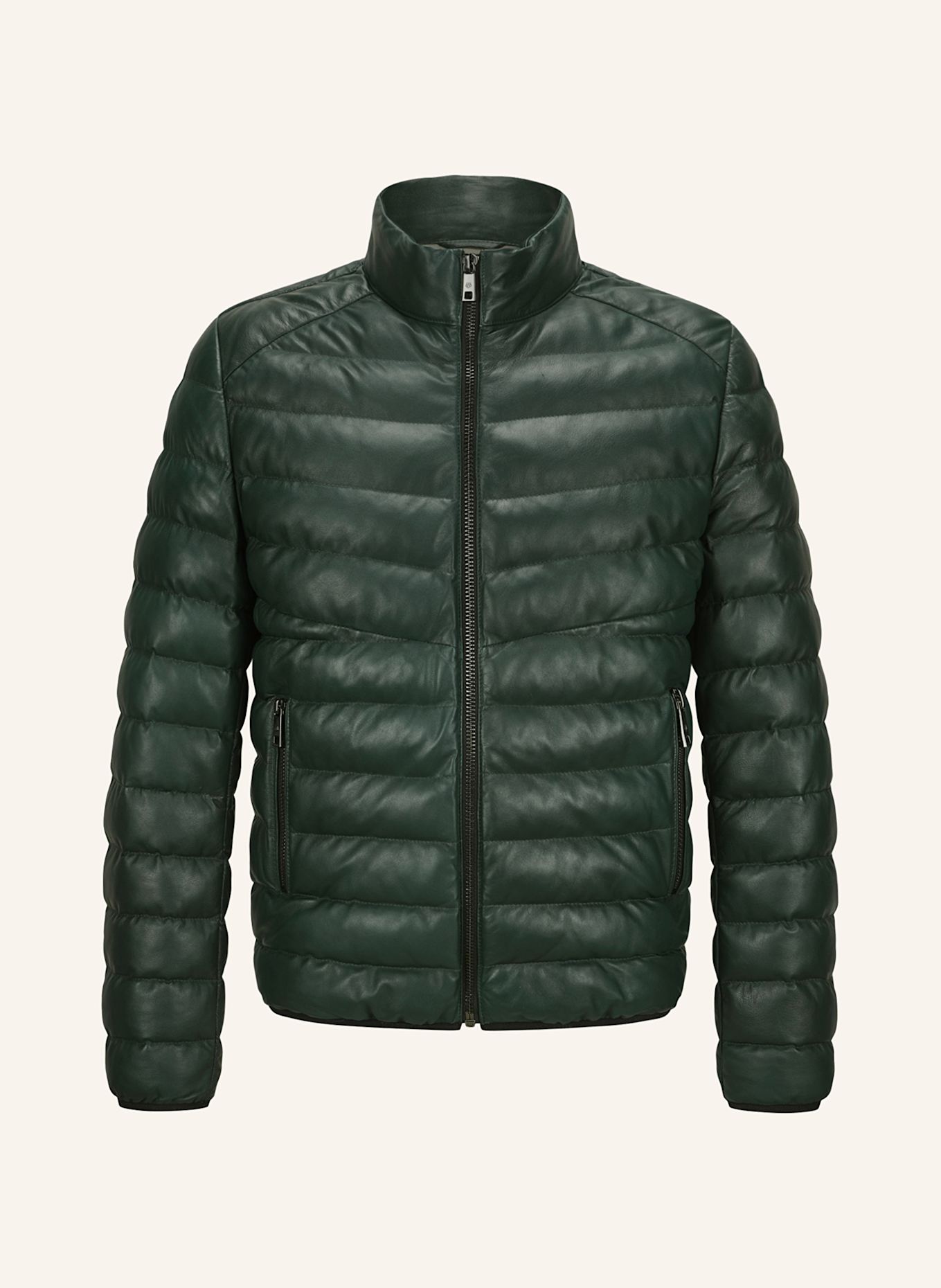 MILESTONE Lederjacke MSHENDRIK mit DUPONT™ SORONA®-Isolierung: DUNKELGRÜN