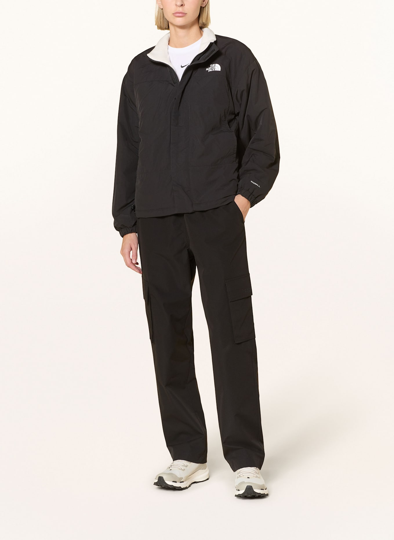 THE NORTH FACE Reversible YUMIORI fleece jacket: WHITE/ BLACK