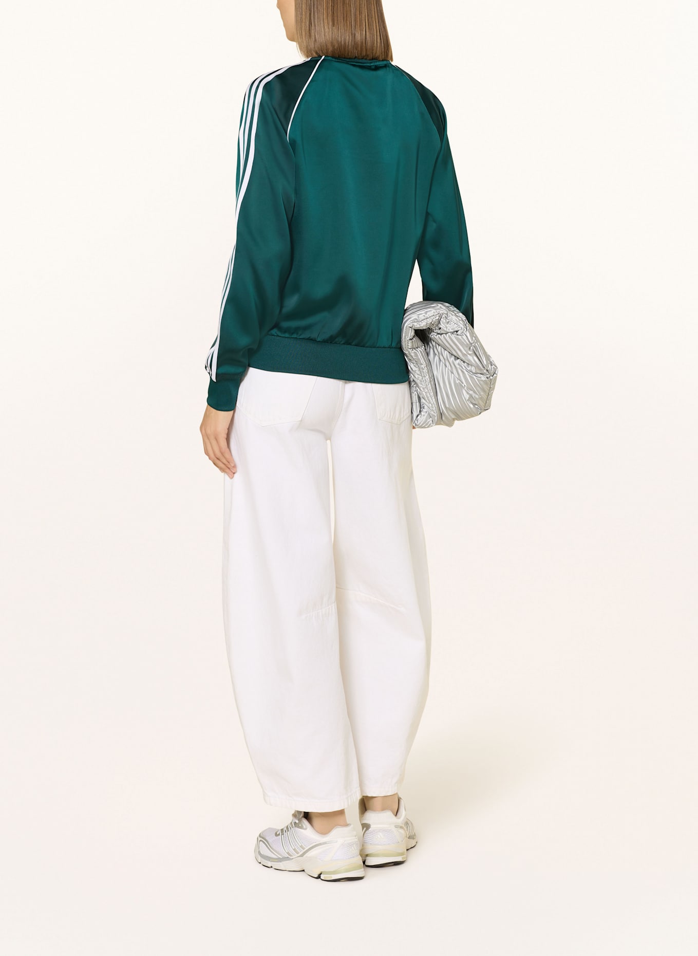 adidas Originals Kurtka treningowa SST ADICOLOR SATIN: CIEMNOZIELONY