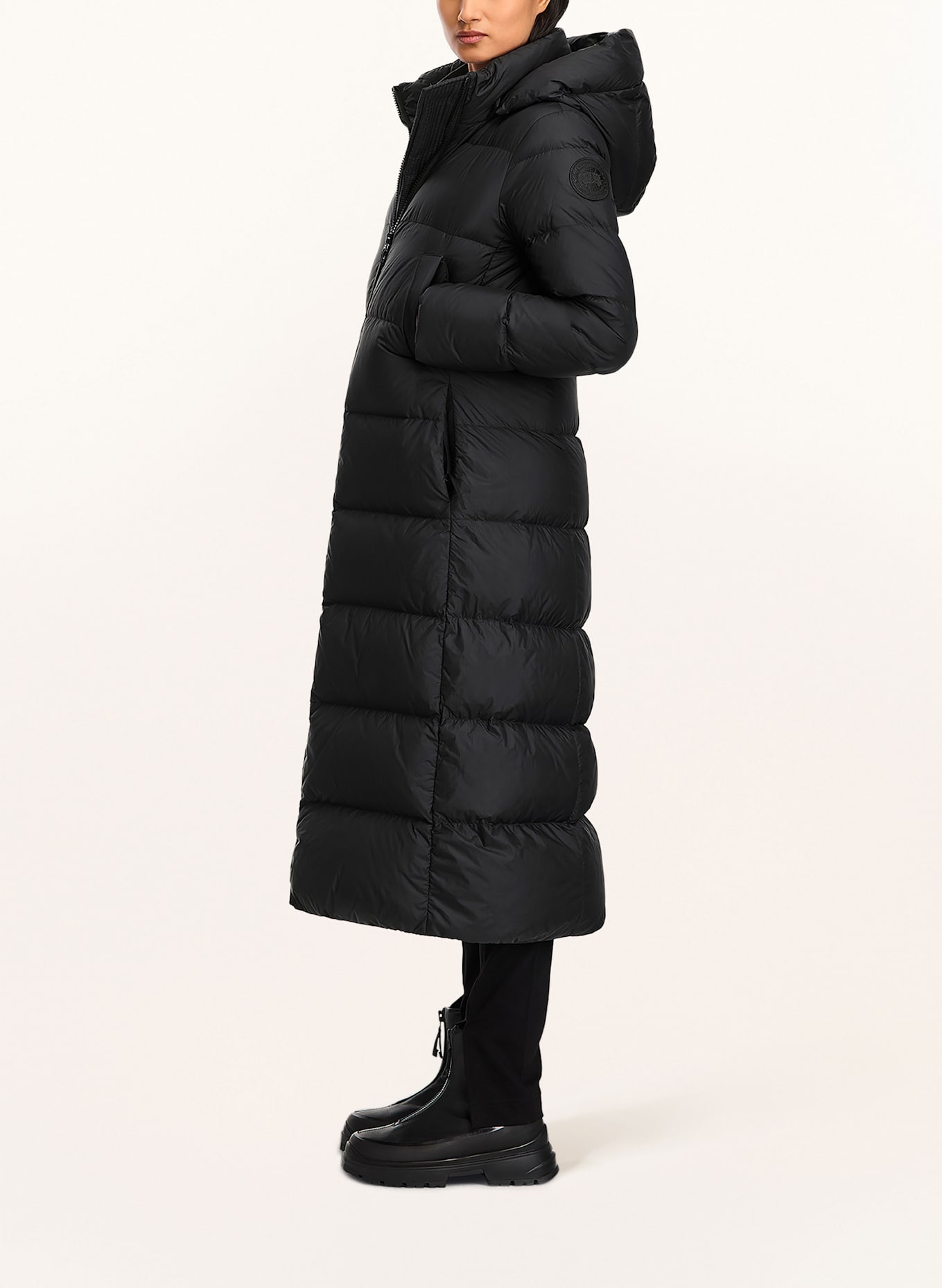 CANADA GOOSE Daunenmäntel MYSTIQUE mit abnehmbarer Kapuze: SCHWARZ