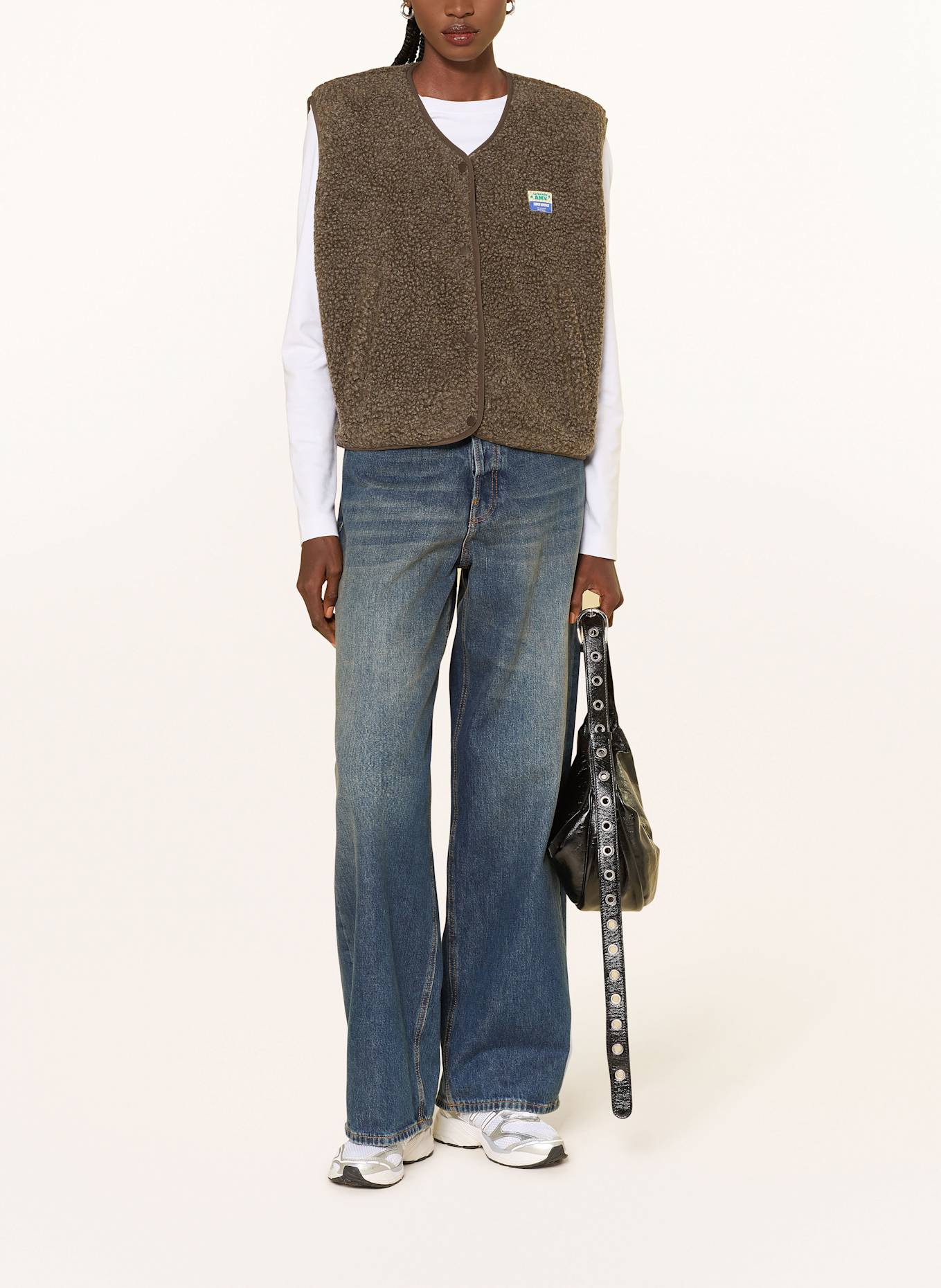 American Vintage Kamizelka z pluszowego materiału HOKTOWN: OLIWKOWY