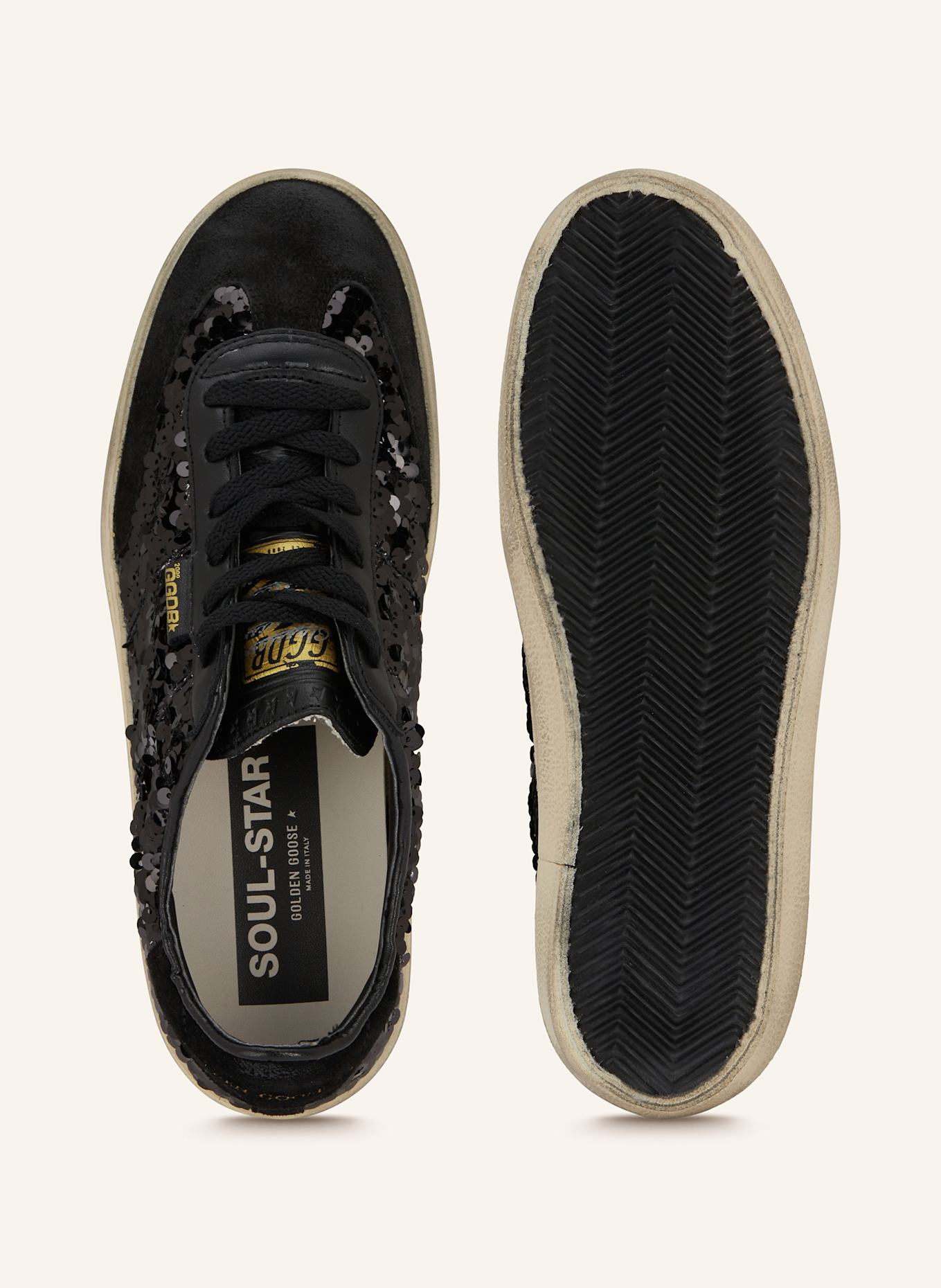 GOLDEN GOOSE Sneaker SOUL STAR mit Pailletten: SCHWARZ