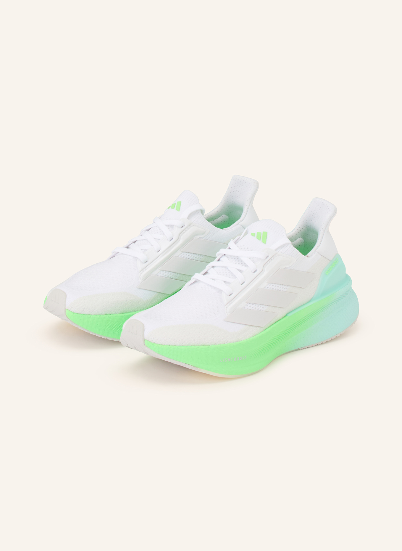 adidas Laufschuhe ULTRABOOST 5X: WEISS / NEONGRÜN / MINT
