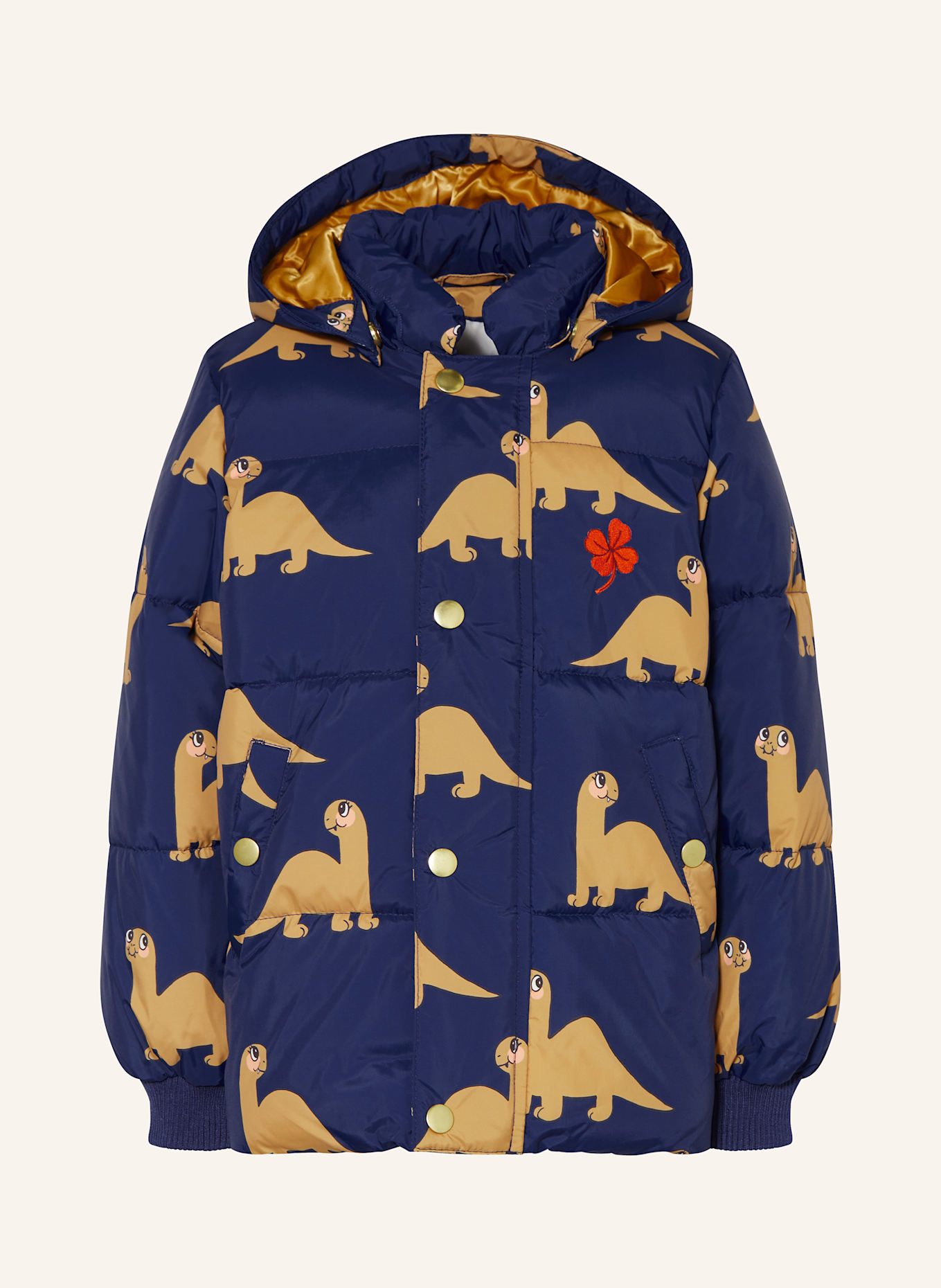 mini rodini Kurtka pikowana z odpinanym kapturem: NIEBIESKI / CAMELOWY