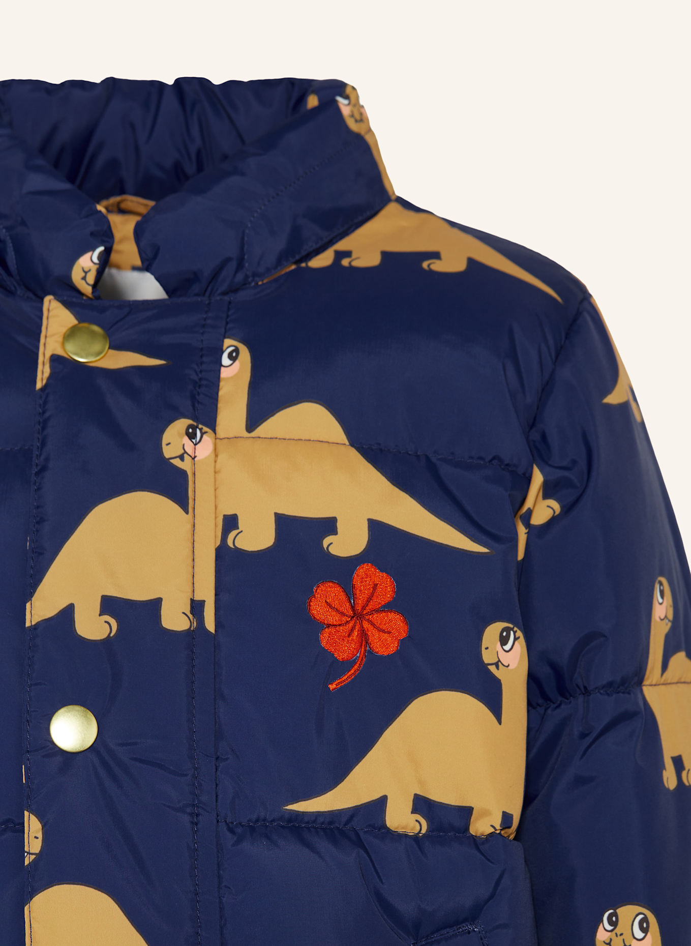 mini rodini Kurtka pikowana z odpinanym kapturem: NIEBIESKI / CAMELOWY