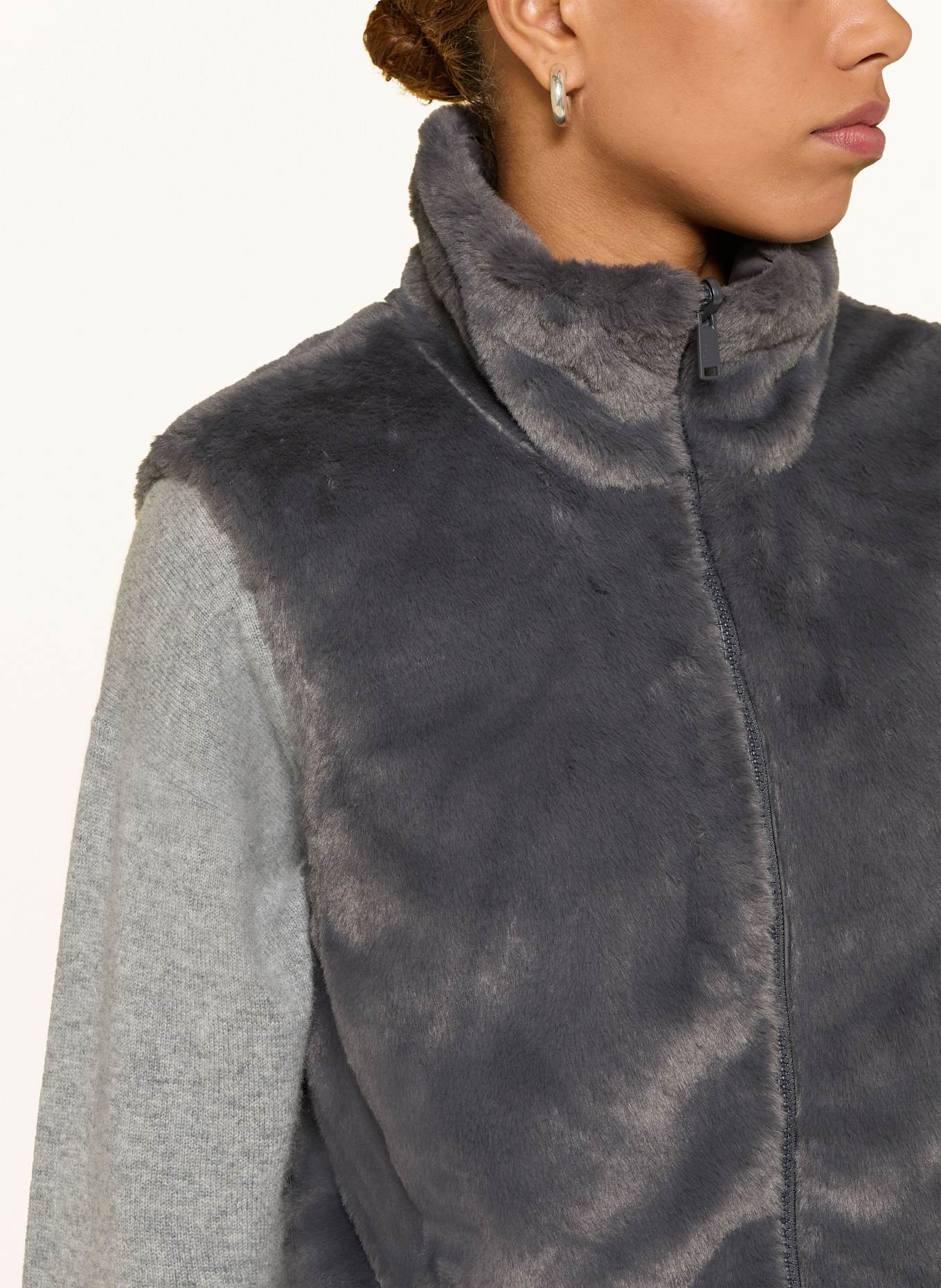 ONLY Kunstfell-Weste: DUNKELGRAU