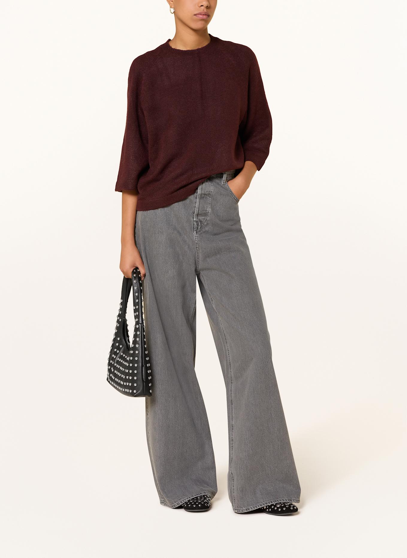 ONLY Strickshirt mit 3/4-Arm: DUNKELROT