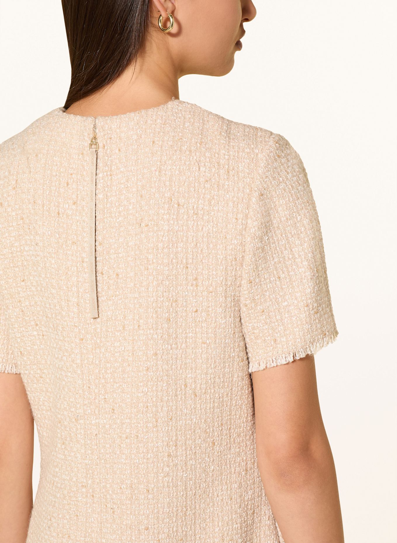 JOOP! Tweed-Kleid DEANI mit Glitzergarn: HELLBRAUN / WEISS / GOLD