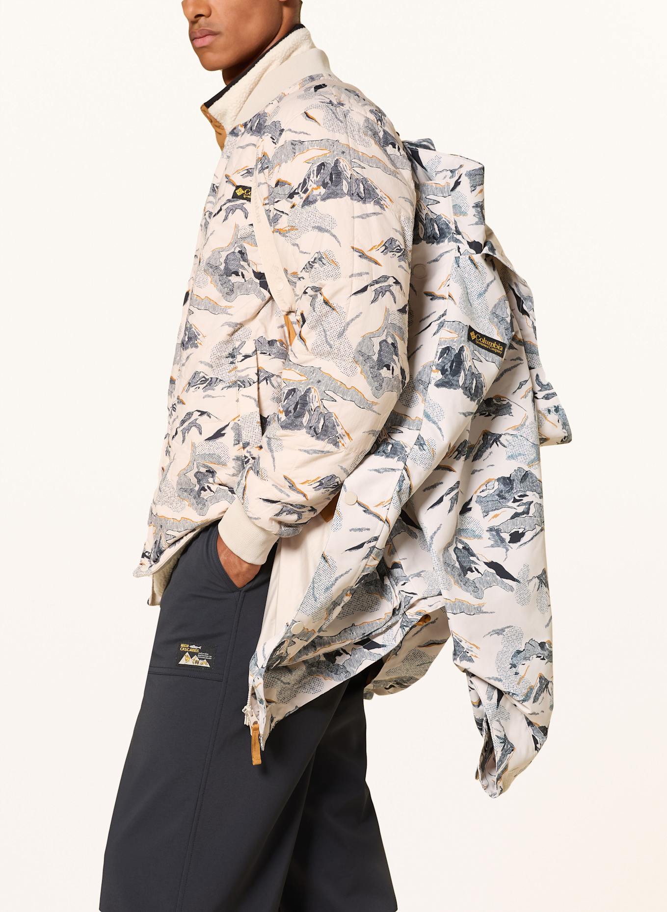 Columbia 2-in-1-Jacke HIGH CASCADES™: HELLGRAU / DUNKELGRAU / DUNKELGELB