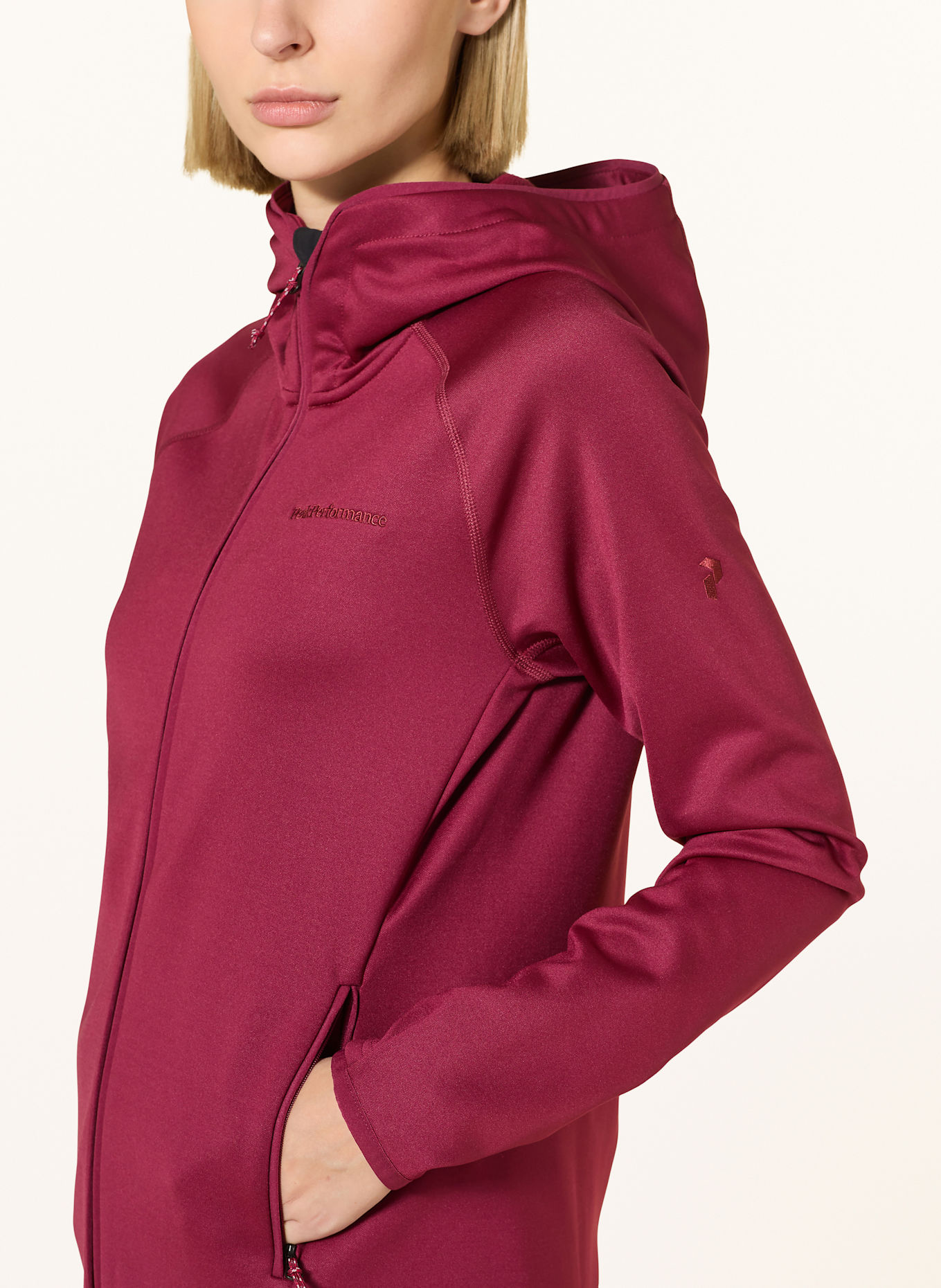 Peak Performance Midlayer-Jacke ZIP HOOD: DUNKELROT