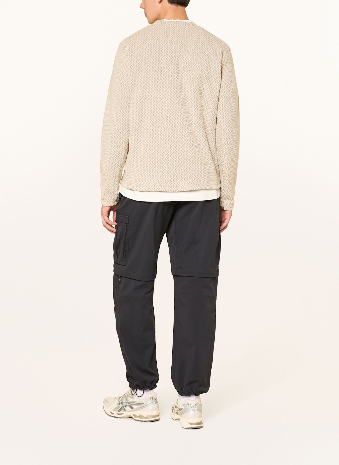 patagonia Fleece-trøje R1® AIR: CREME / GRÅ / KHAKI