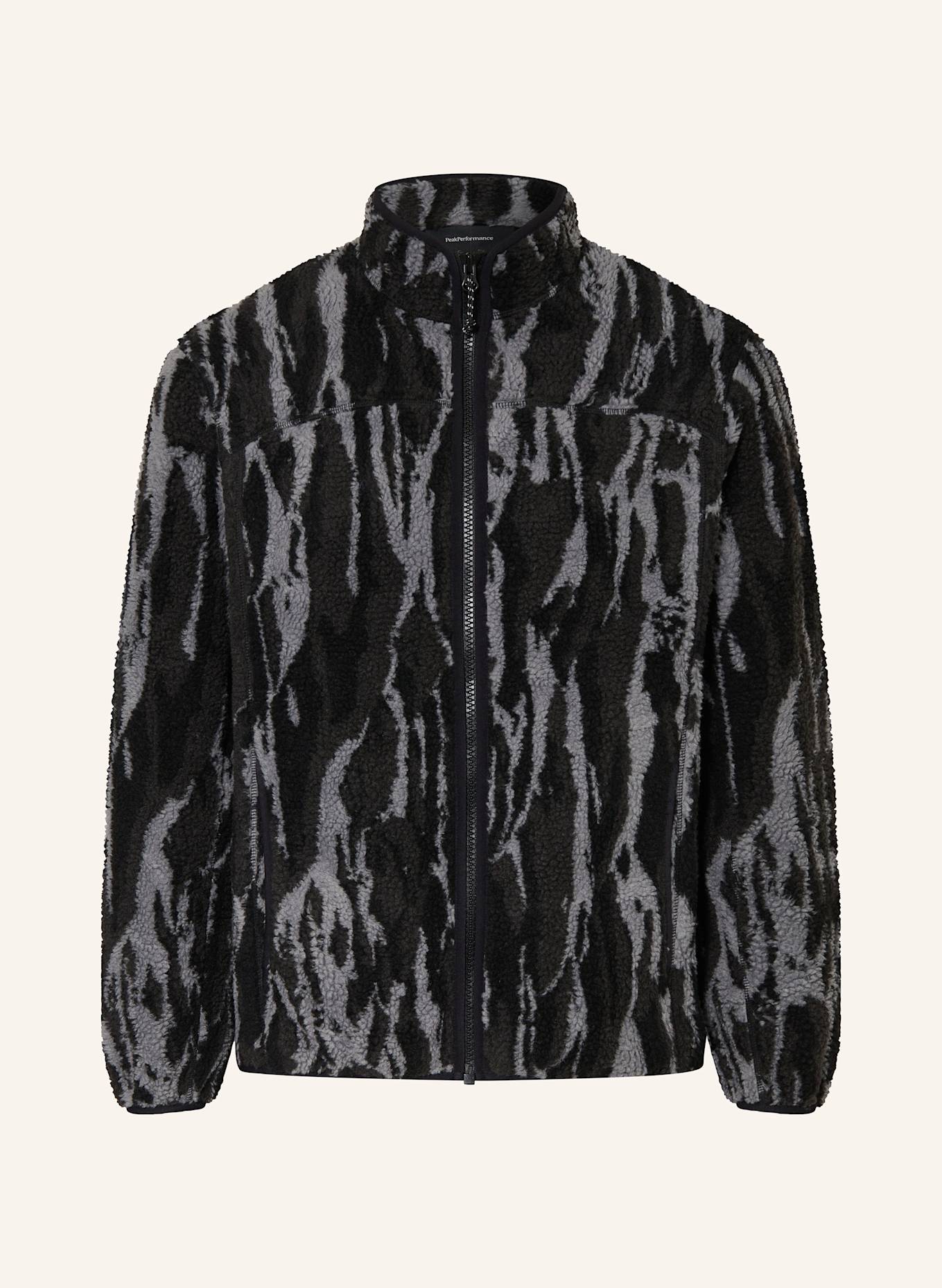 Peak Performance Teddyfell-Jacke: SCHWARZ / BLAUGRAU