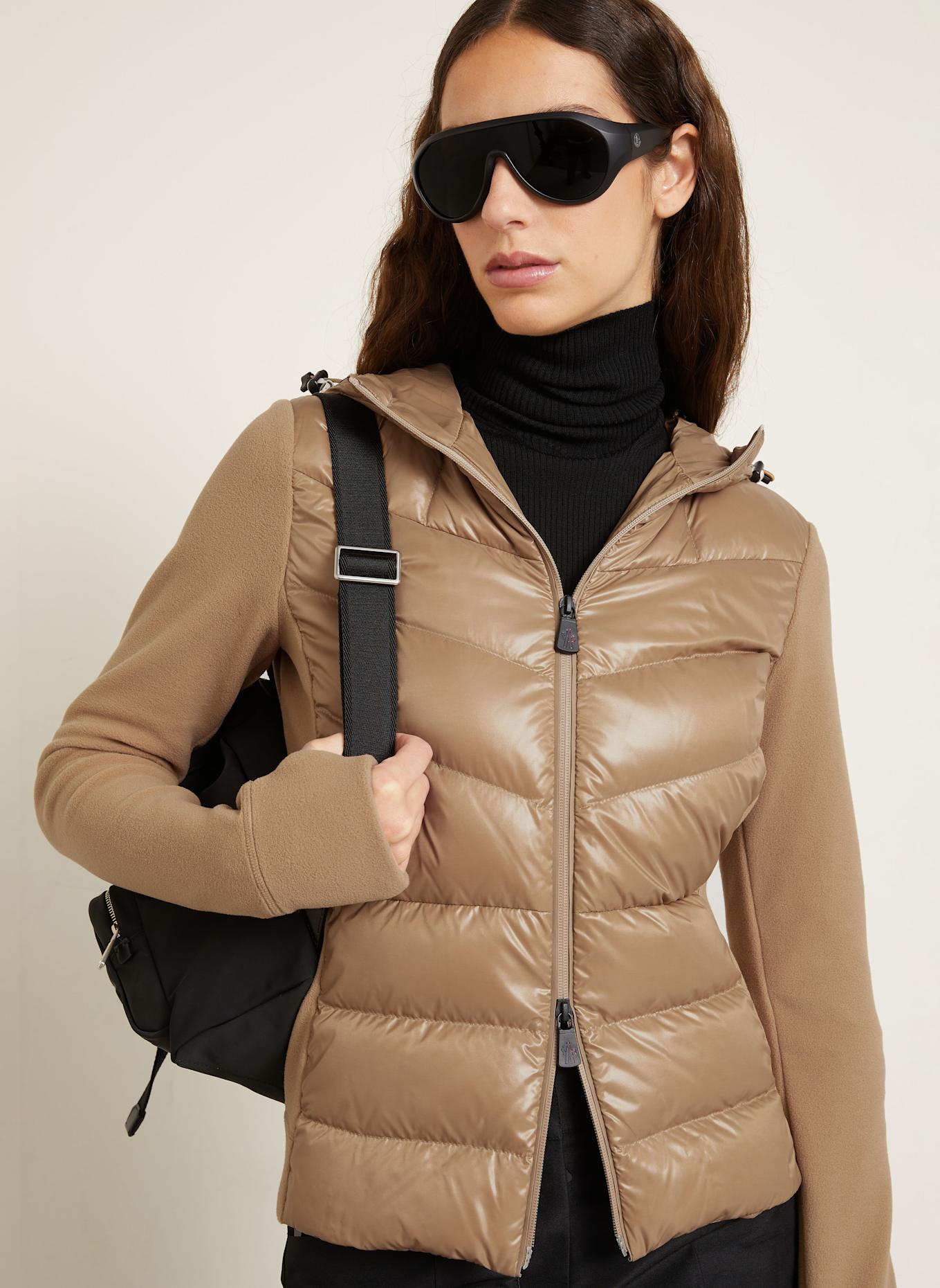 MONCLER GRENOBLE Daunenjacke im Materialmix: COGNAC