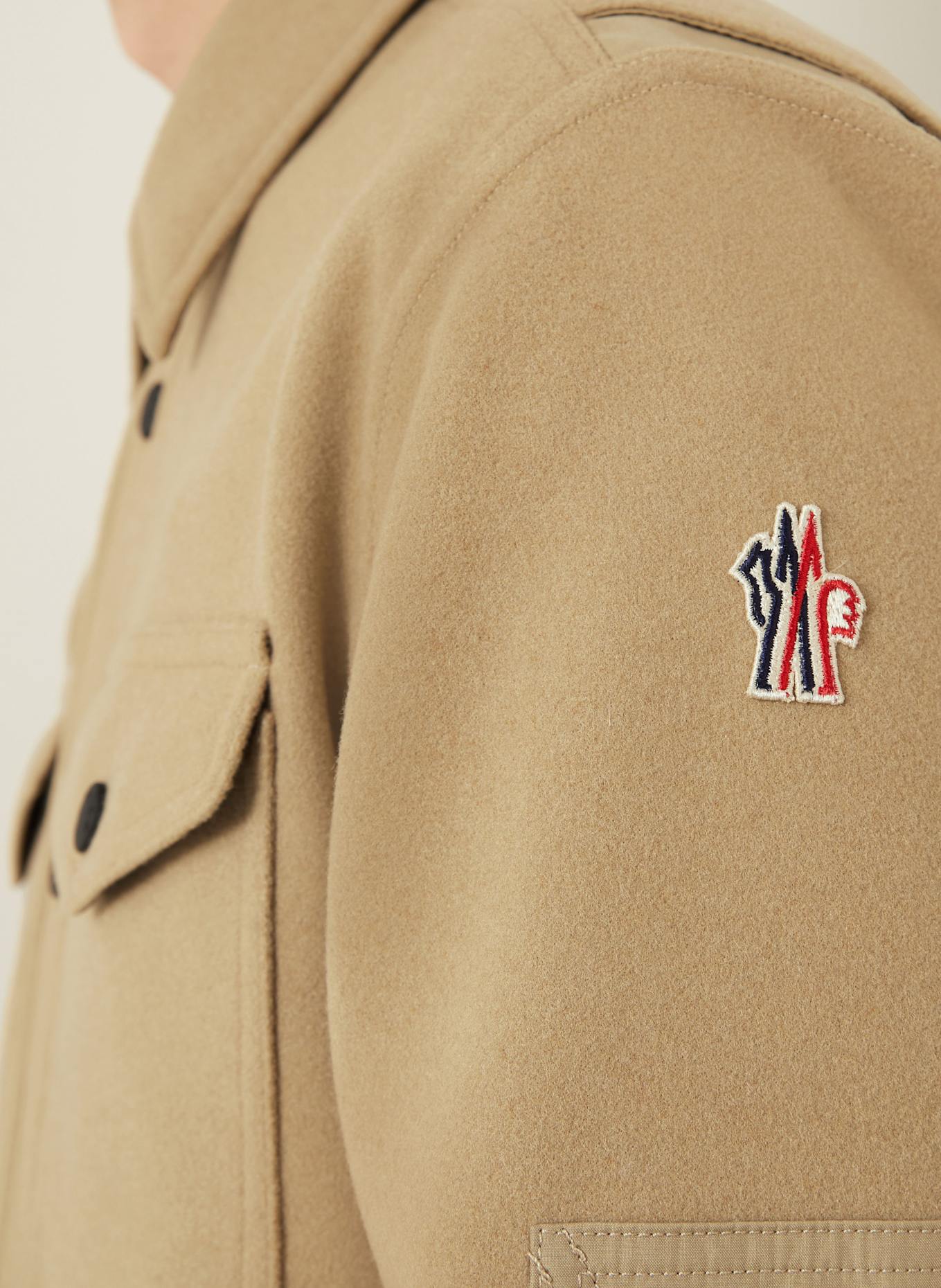 MONCLER GRENOBLE Flanelowa koszula wierzchnia: JASNOBRĄZOWY