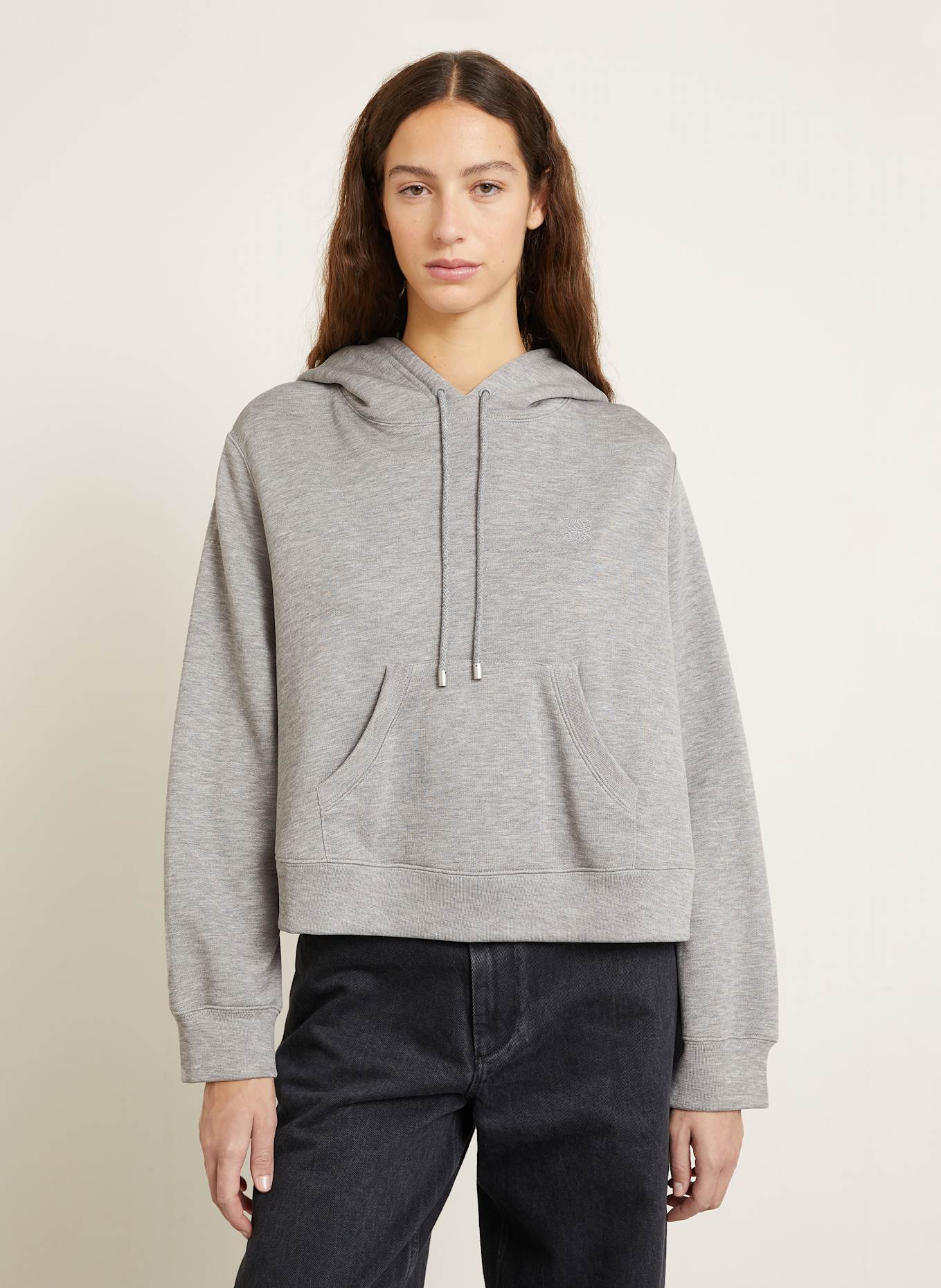 LOEWE Mikina s kapucí: SVĚTLE ŠEDÁ