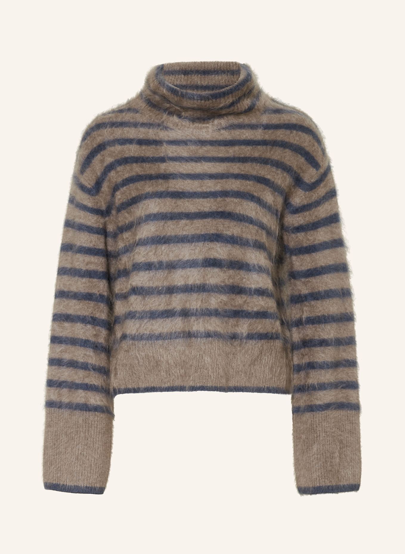LISA YANG FLOREN cashmere sweater: TAUPE / DARK BLUE
