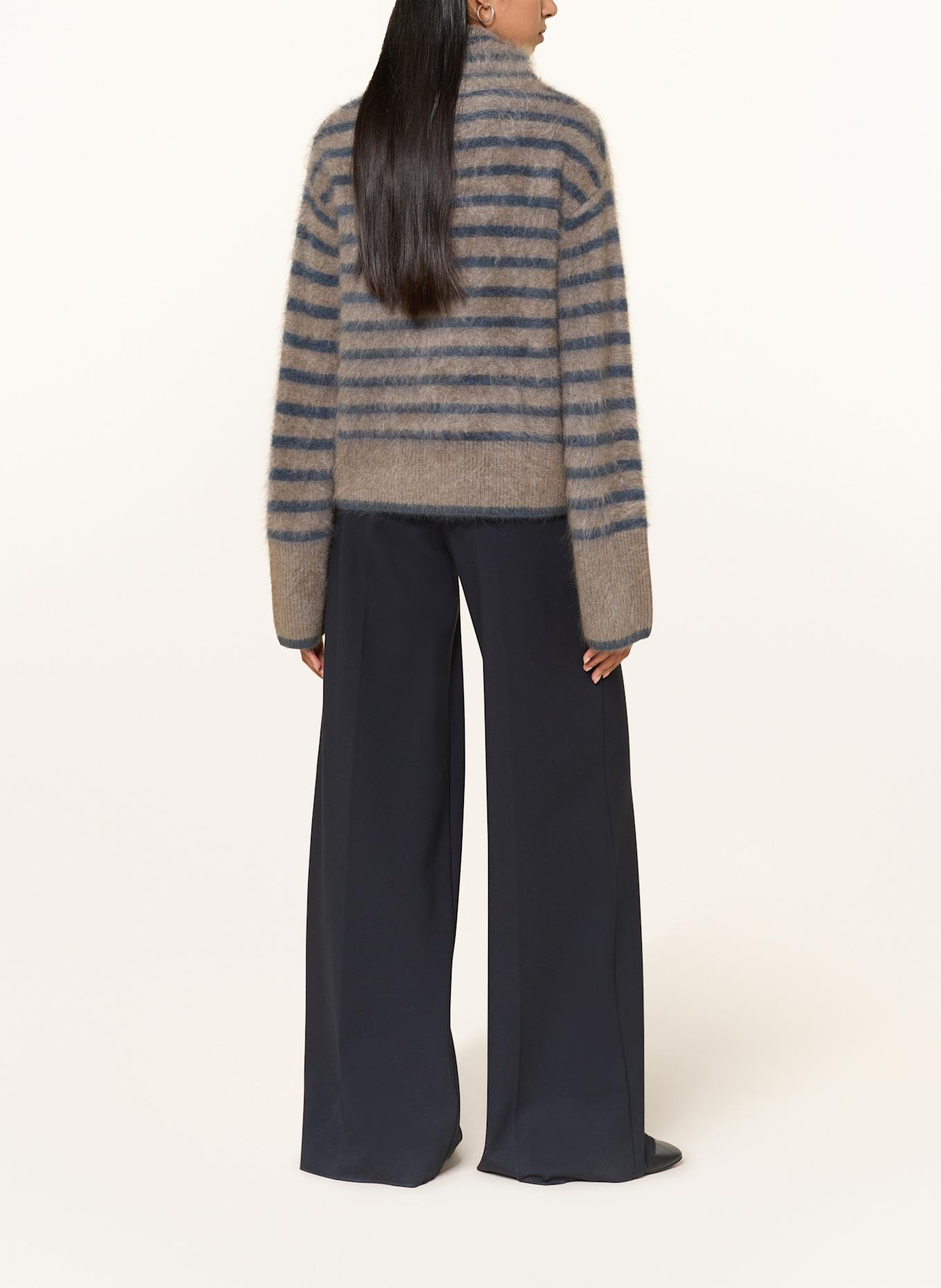 LISA YANG FLOREN cashmere sweater: TAUPE / DARK BLUE