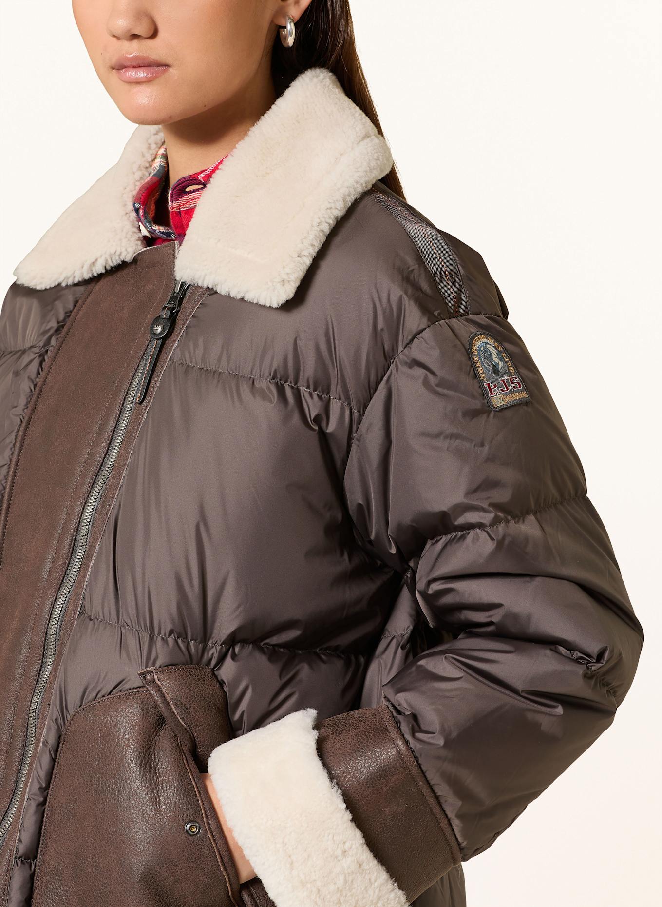 PARAJUMPERS Daunenjacke CHYNA im Materialmix: DUNKELBRAUN