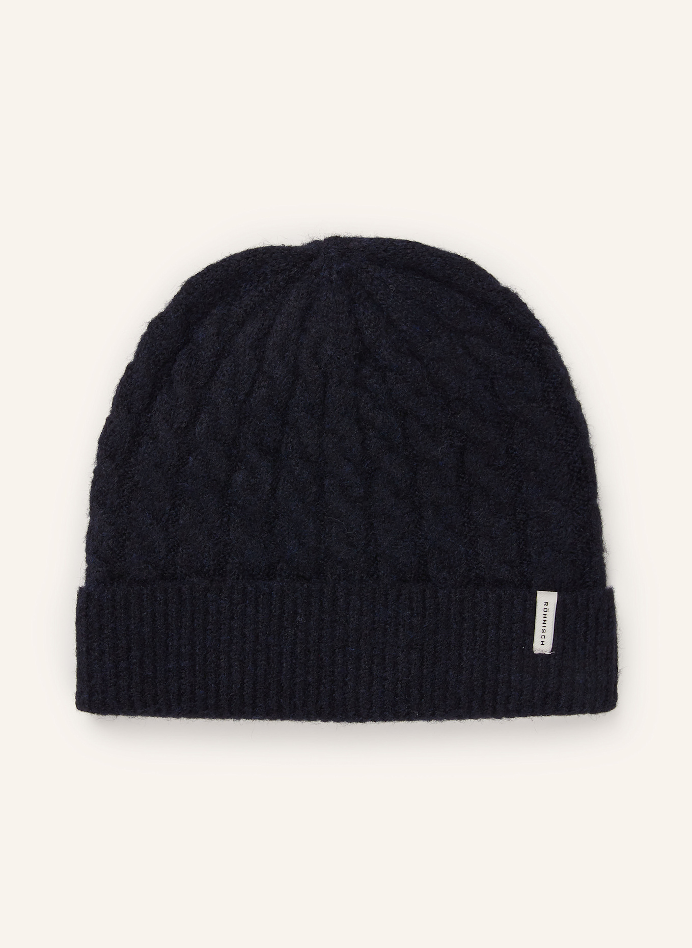 RÖHNISCH Mütze CABLE LINED: DUNKELBLAU