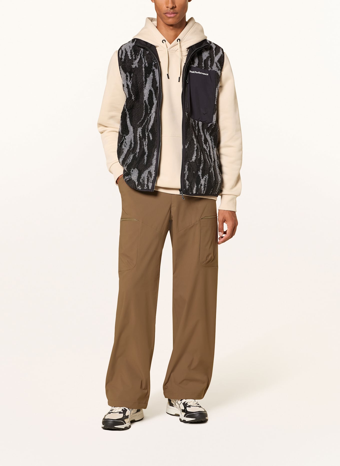 Peak Performance Teddyfell-Weste GRAPHIC PILE: SCHWARZ / GRAU