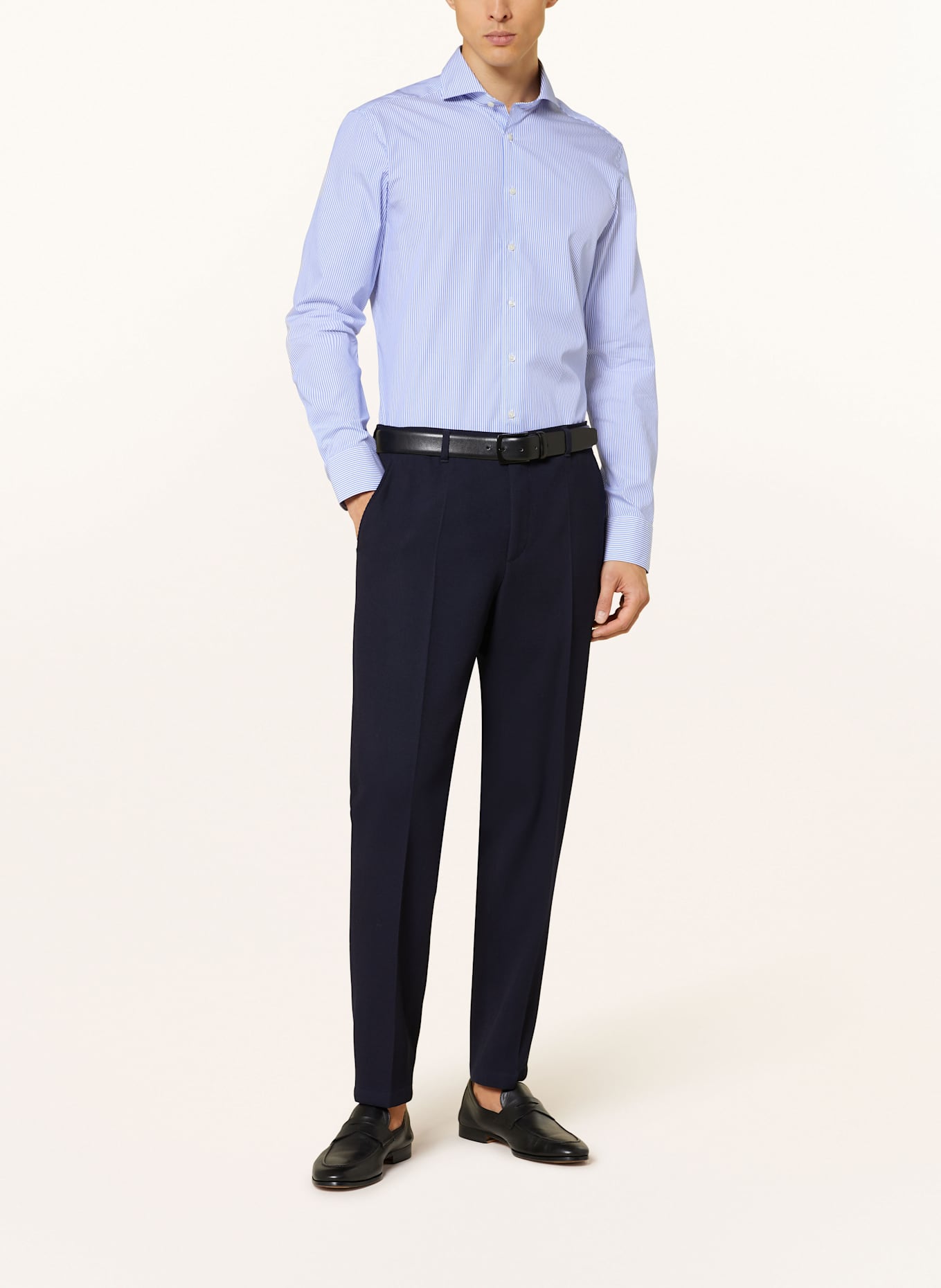 STROKESMAN'S Hemd Regular Fit: BLAU / WEISS