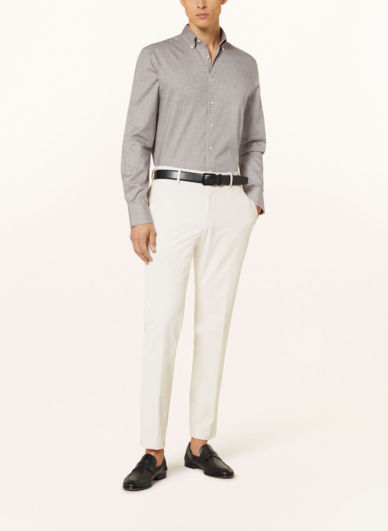 STROKESMAN'S Flanellhemd Regular Fit: HELLBRAUN
