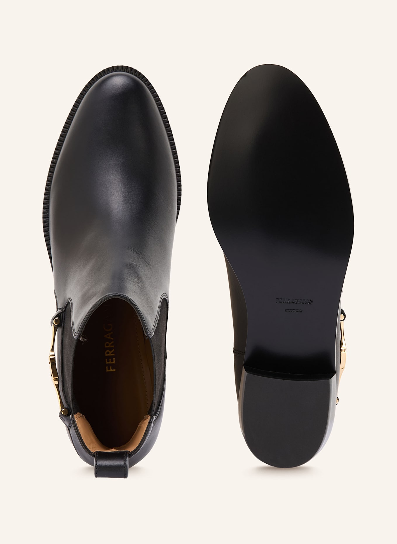 FERRAGAMO Chelsea-Boots: SCHWARZ