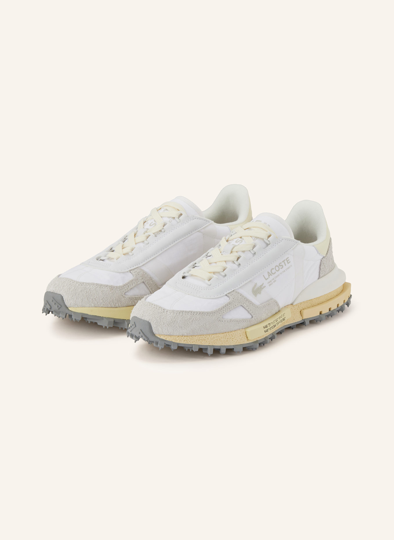 LACOSTE Sneaker ELITE ACTIVE: WEISS / ECRU / HELLGRAU