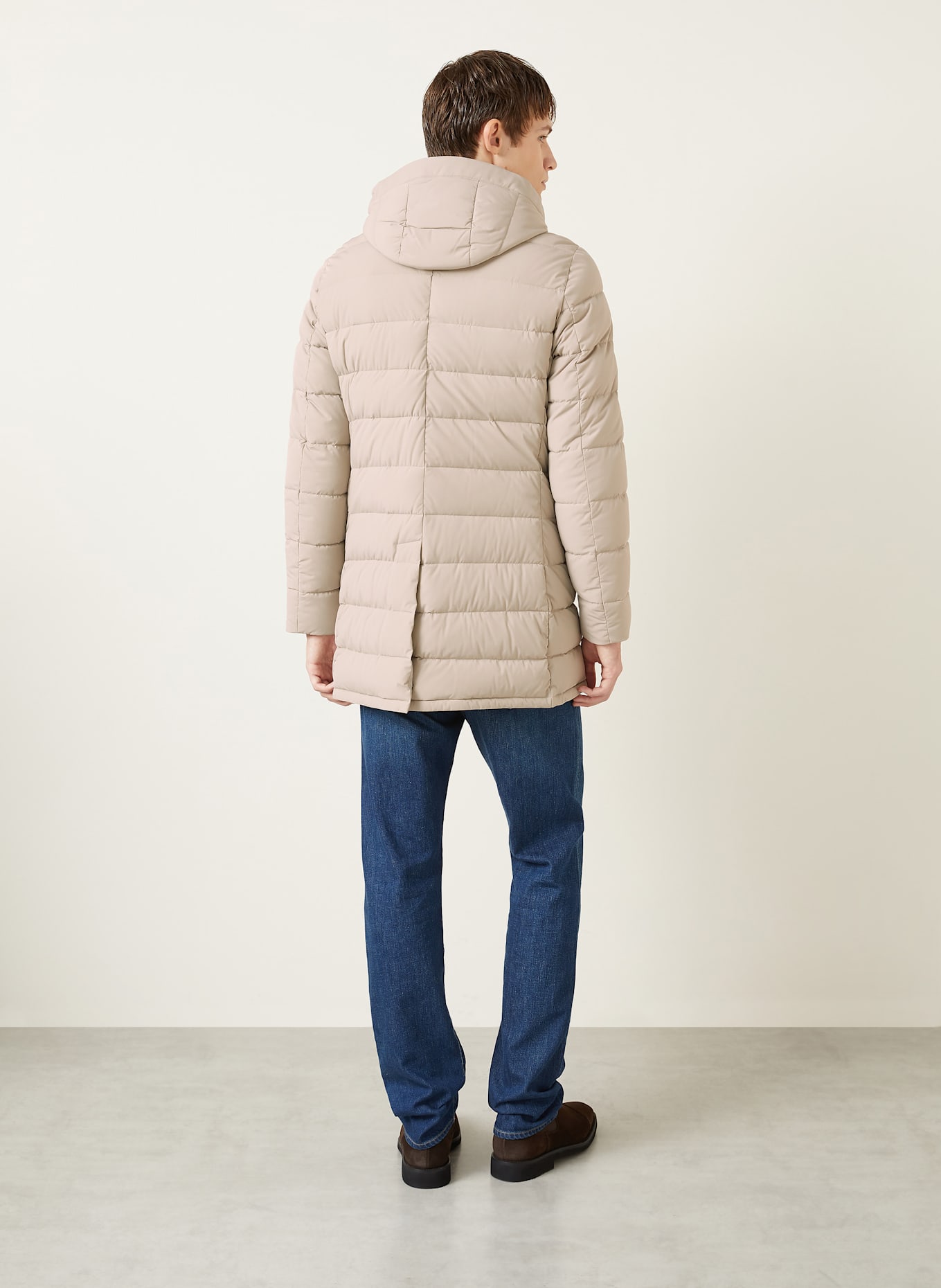 MOORER Daunenmantel CALANDRI mit herausnehmbarer Blende: GRAU